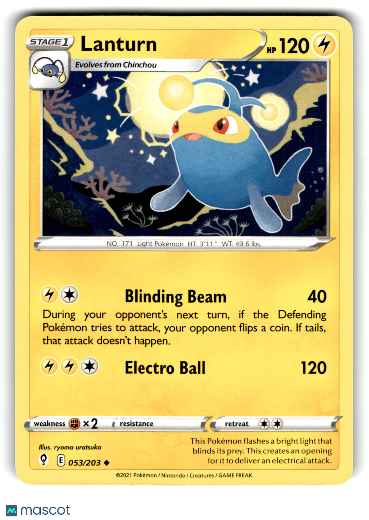 2021 Pokemon Lanturn #53/203
