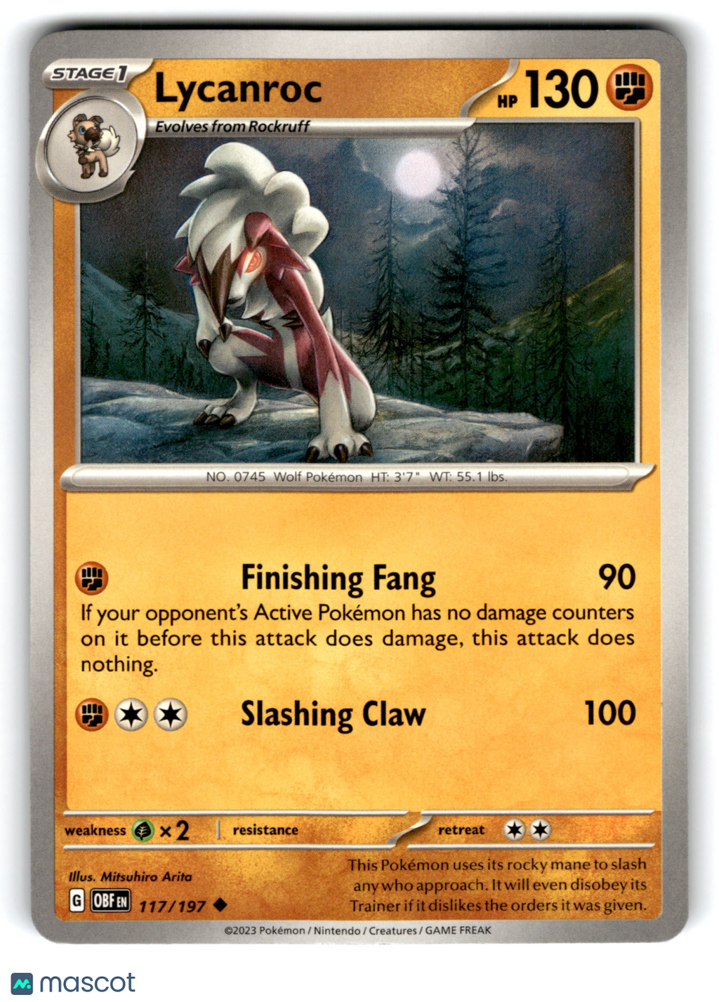 2023 Pokemon Lycanroc #117/197