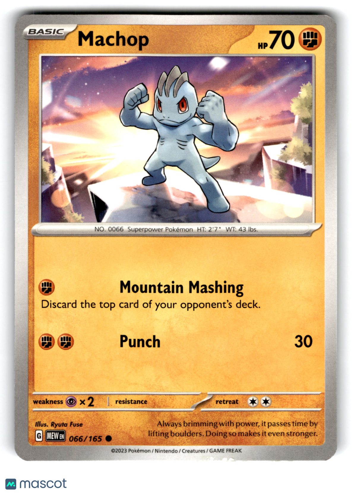 2023 Pokemon Machop #66/165