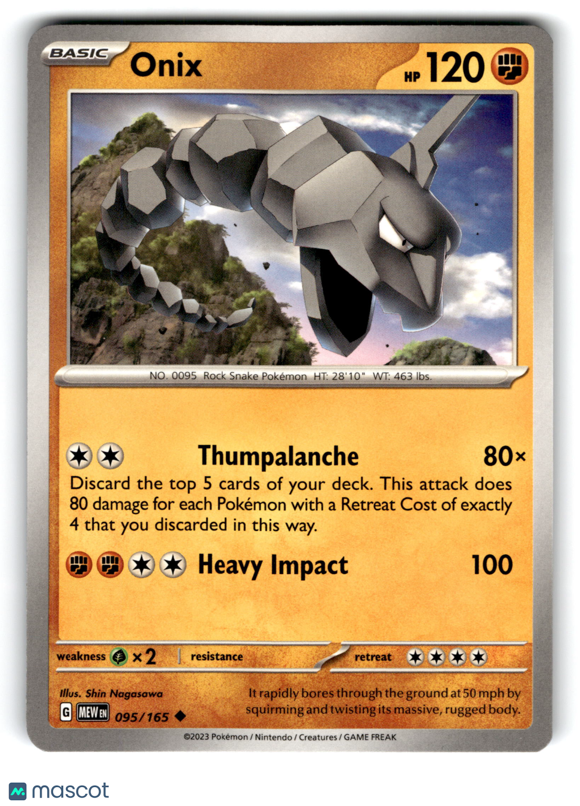2023 Pokemon Onix #95/165