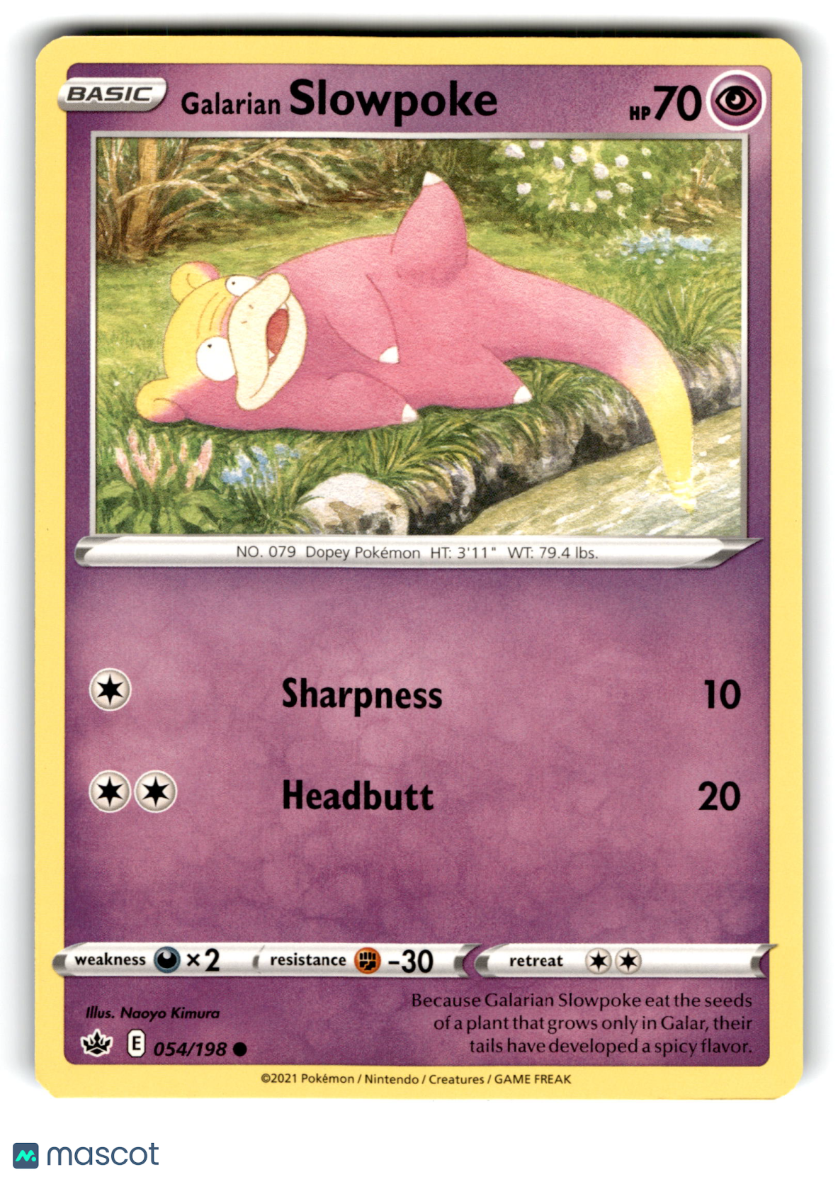 2021 Pokemon Galarian Slowpoke #54/198