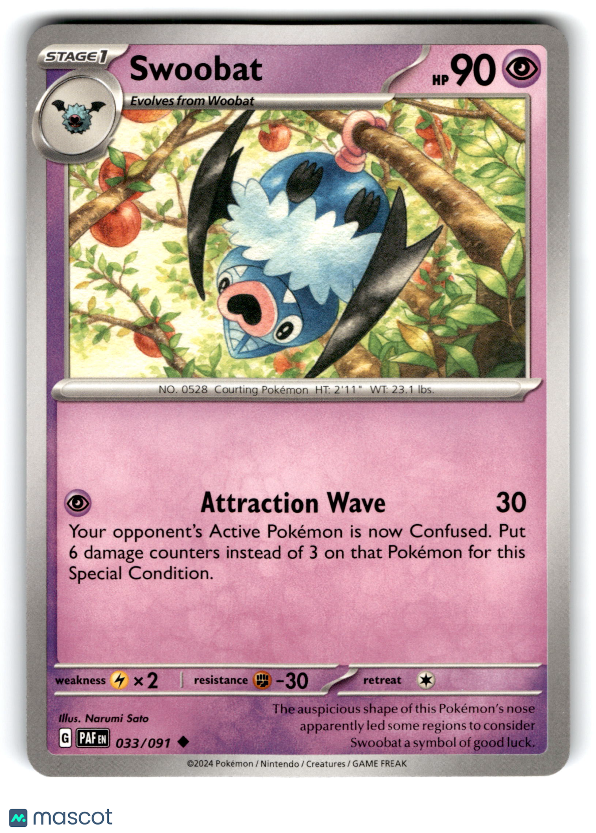 2024 Pokemon Swoobat #33/91