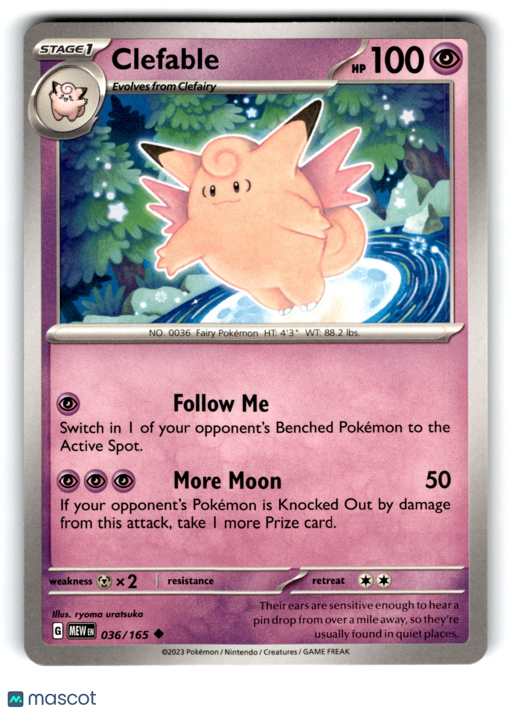 2023 Pokemon Clefable #36/165