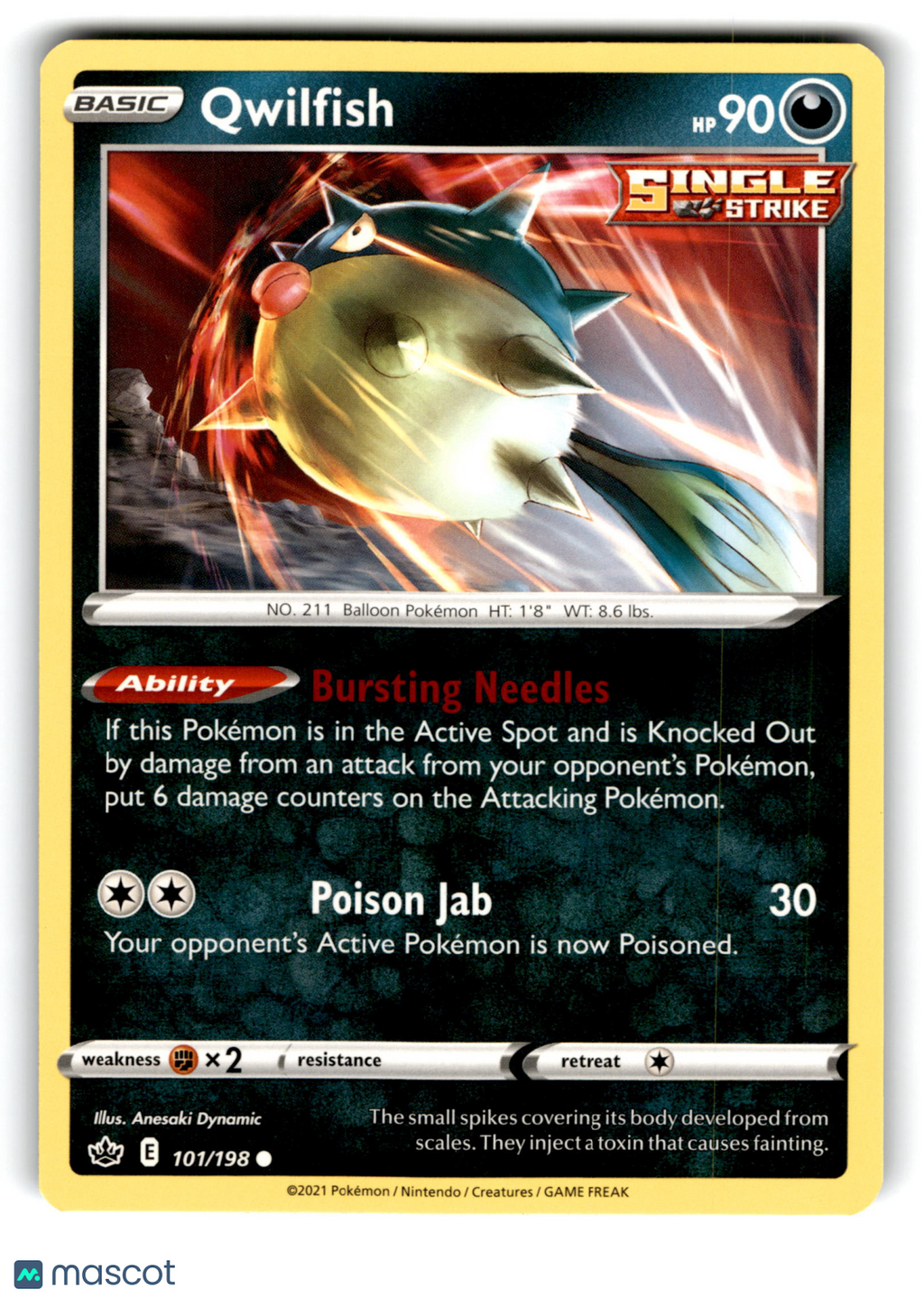 2021 Pokemon Qwilfish #101/198