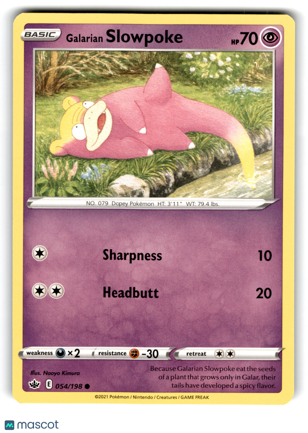 2021 Pokemon Galarian Slowpoke #54/198
