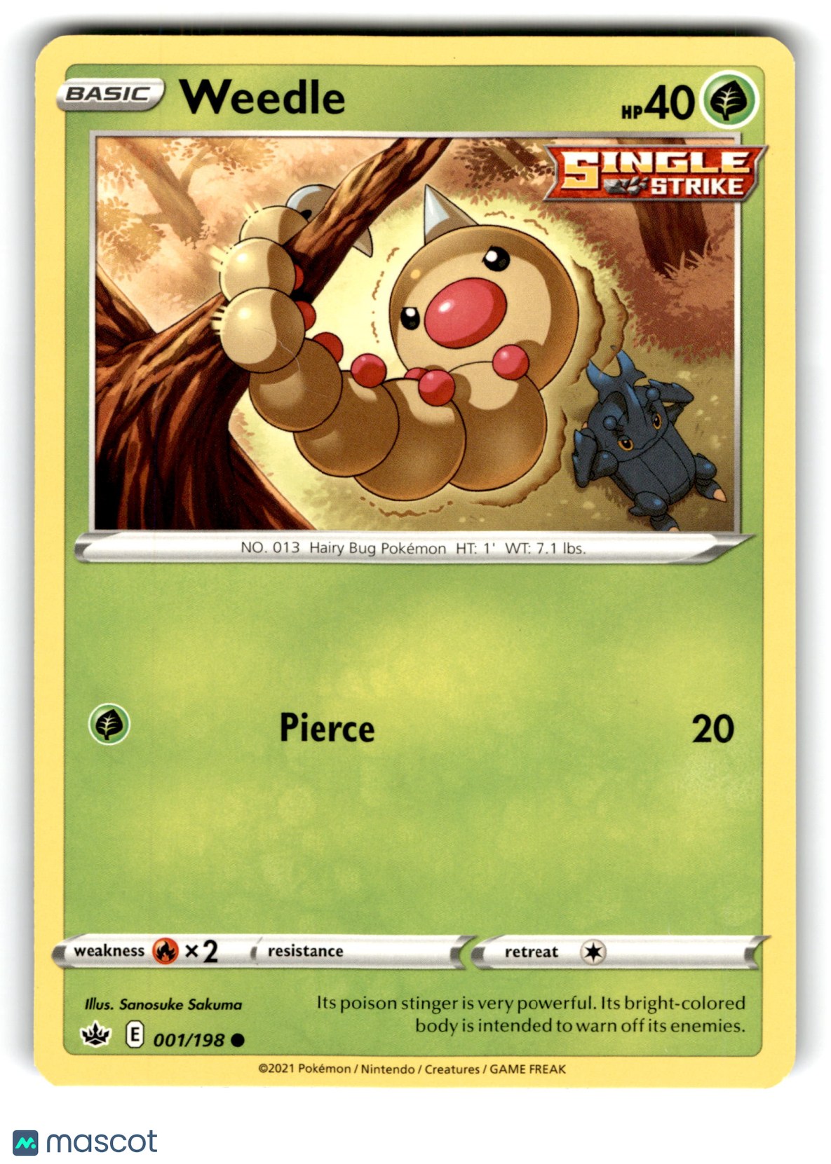 2021 Pokemon Weedle #1/198