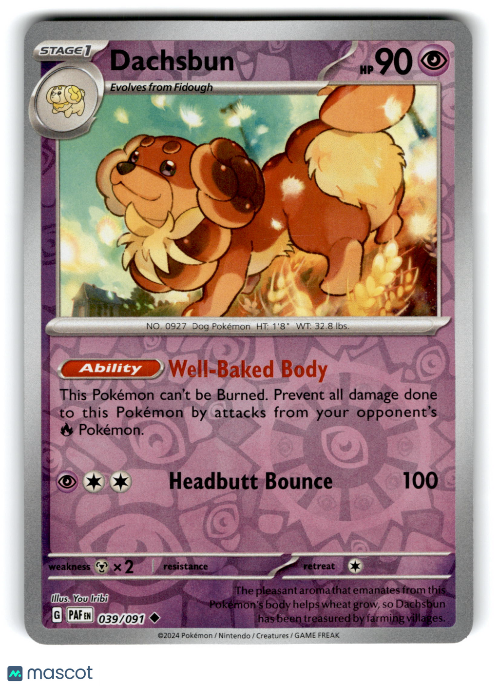 2024 Pokemon Dachsbun #39/91