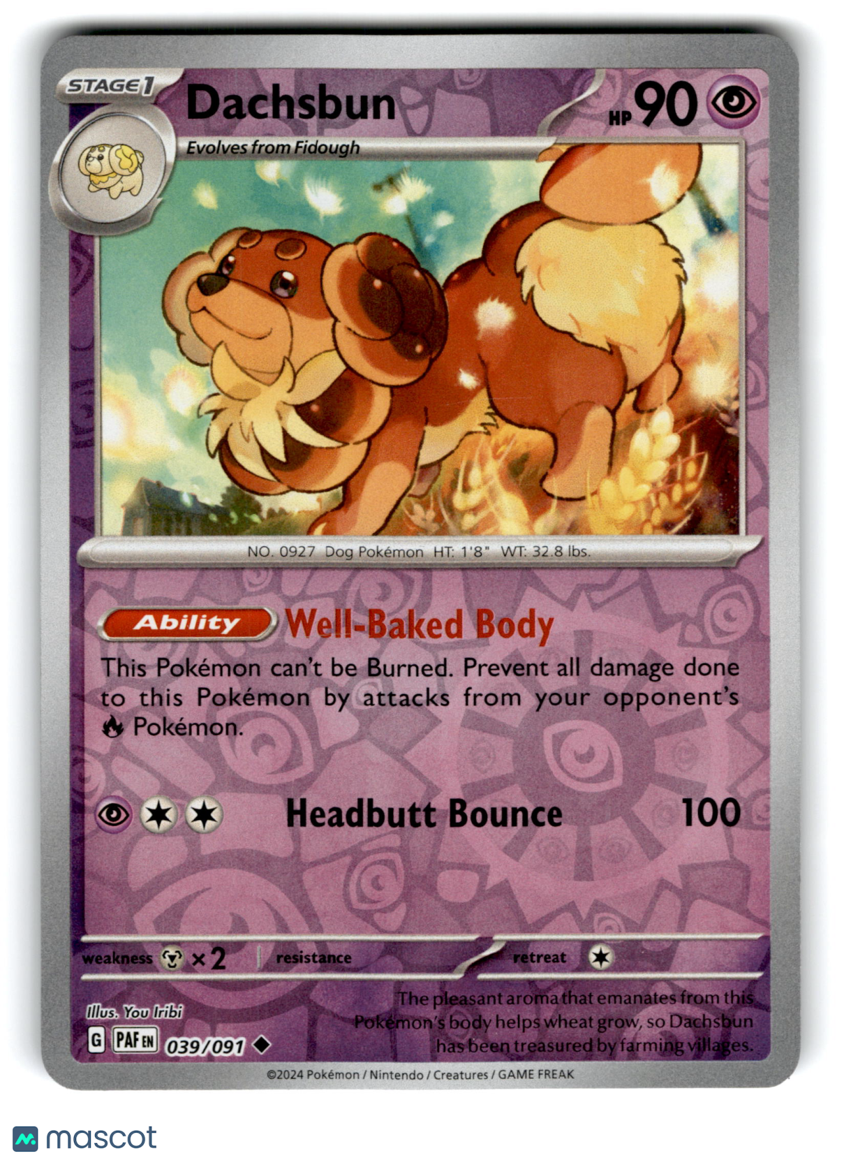 2024 Pokemon Dachsbun #39/91
