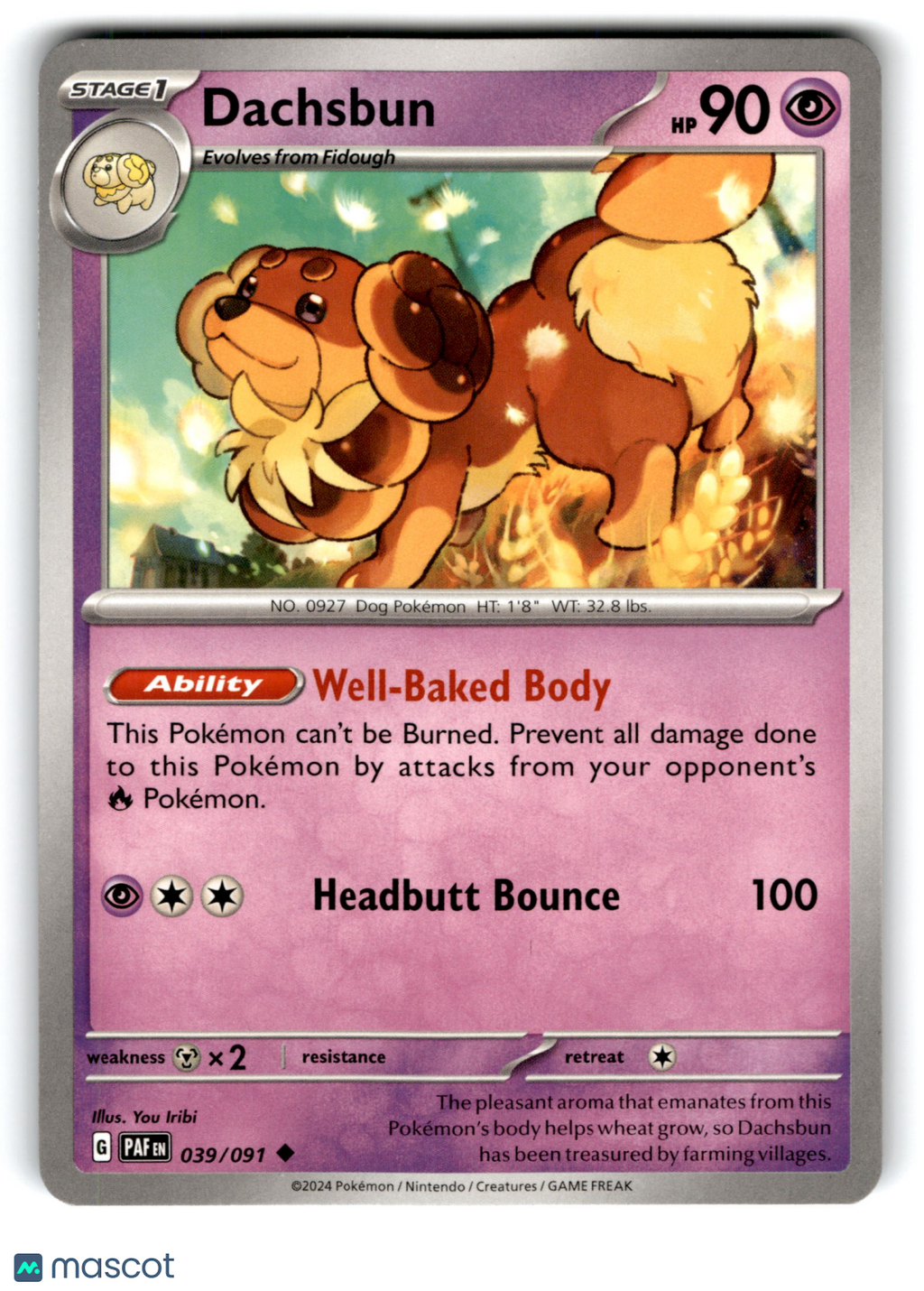 2024 Pokemon Dachsbun #39/91