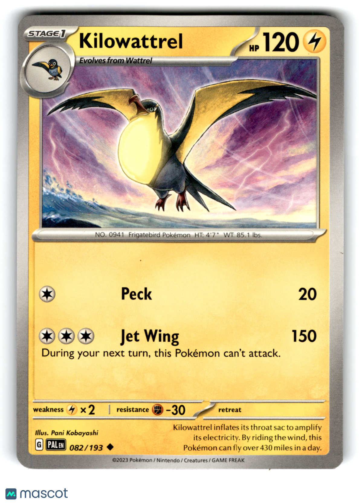 2023 Pokemon Kilowattrel #82/193