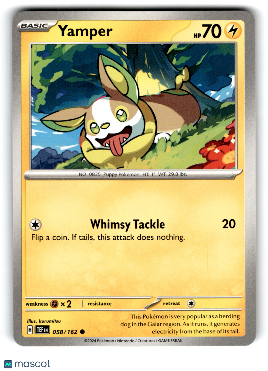 2024 Pokemon Yamper #58/162