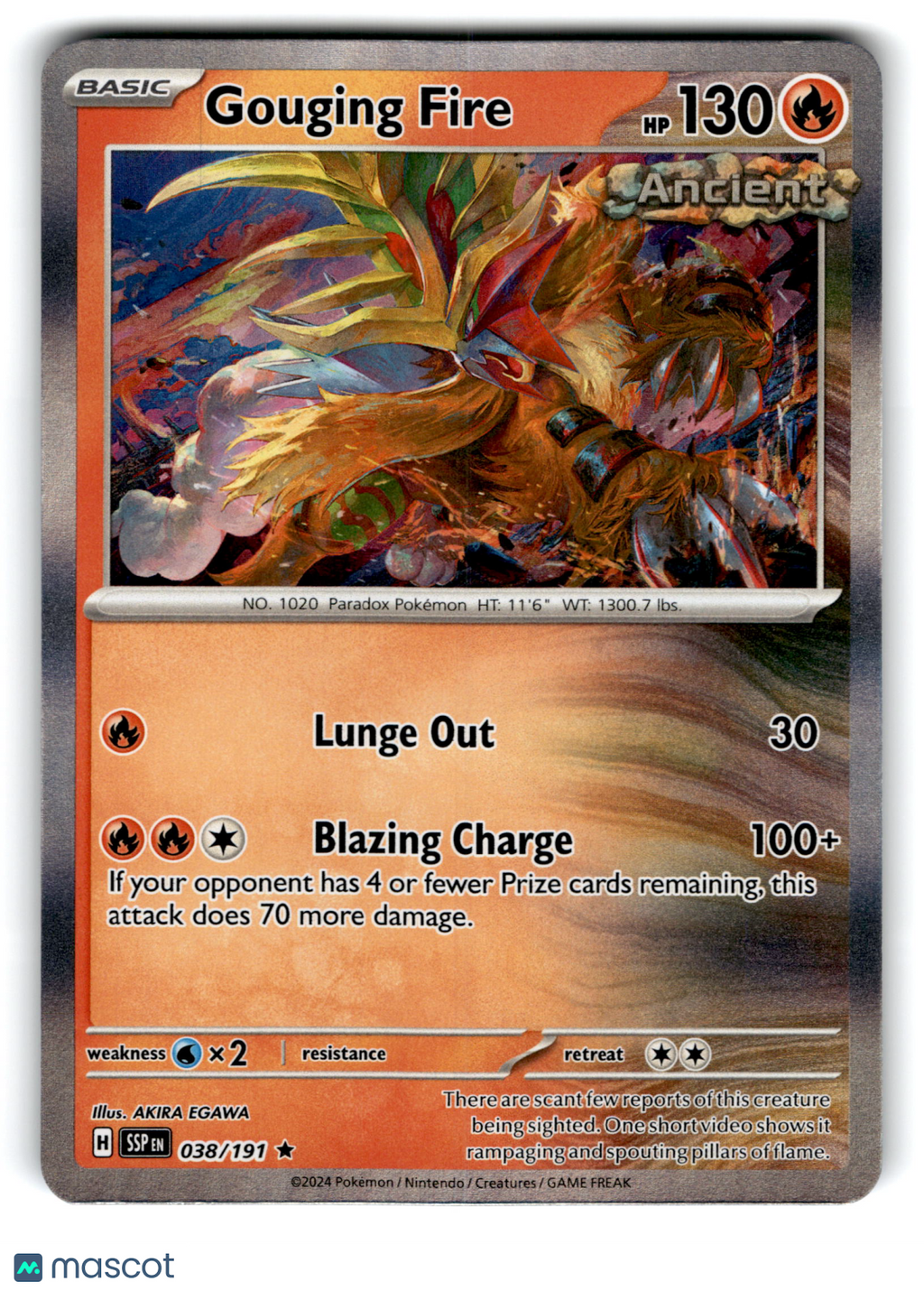 2024 Pokemon Gouging Fire #38/191