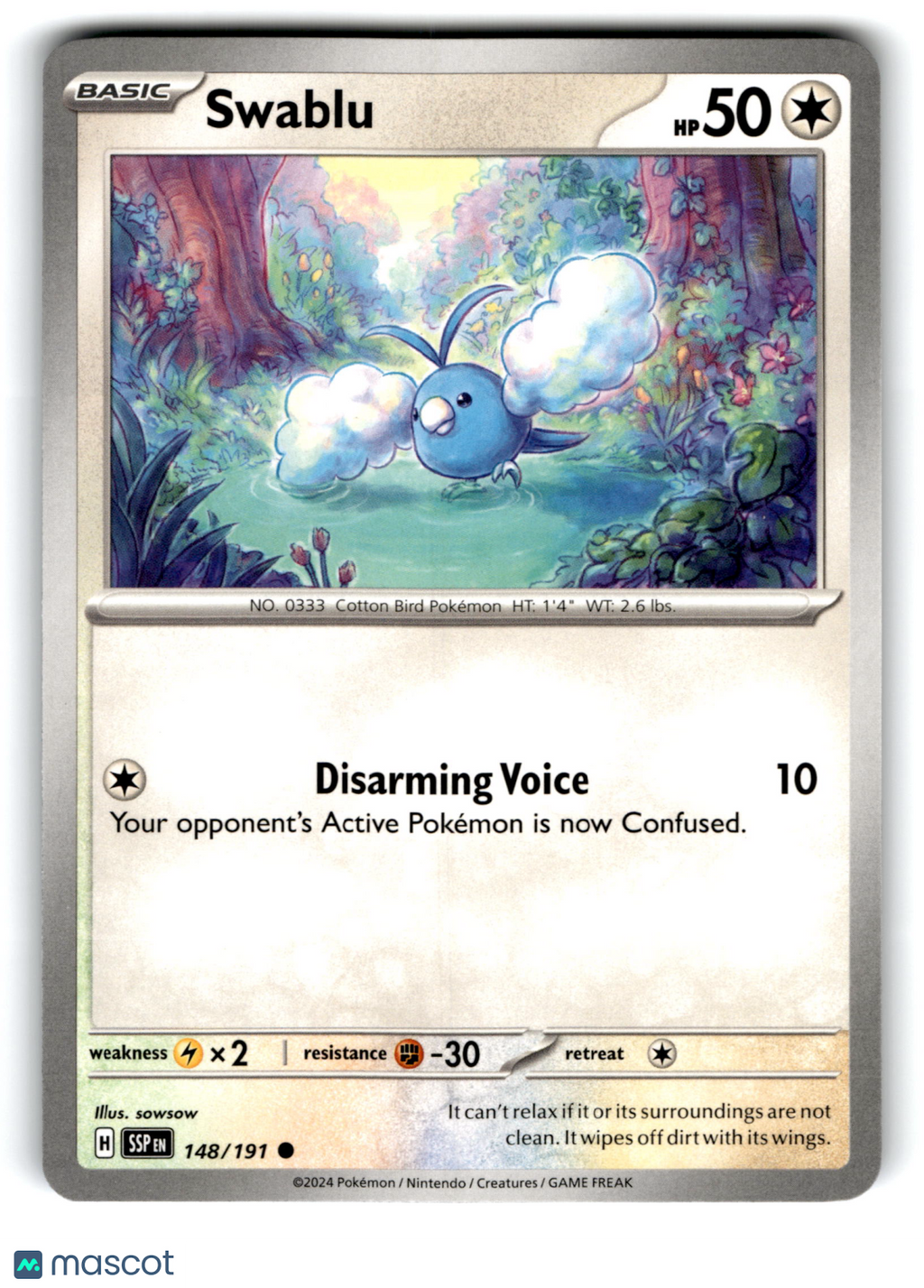 2024 Pokemon Swablu #148/191