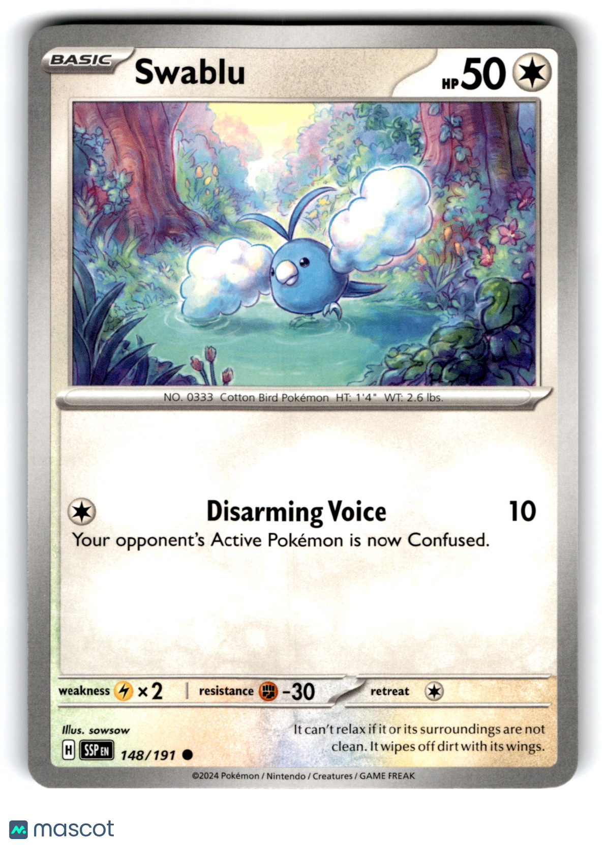 2024 Pokemon Swablu #148/191