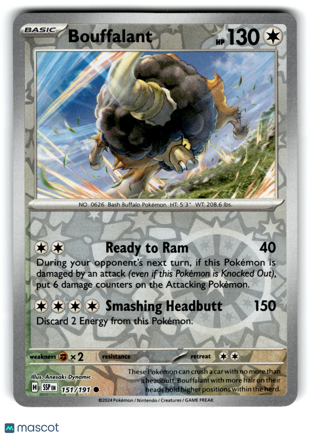 2024 Pokemon Bouffalant #151/191
