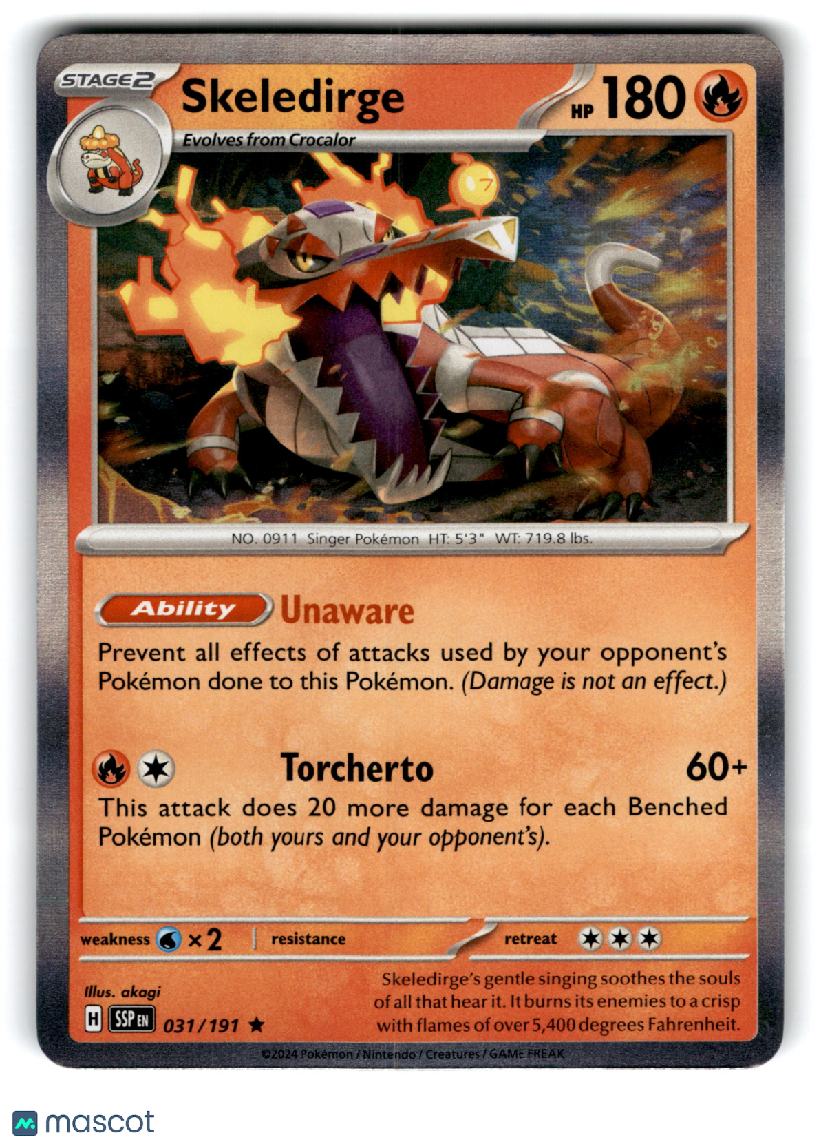 2024 Pokemon Skeledirge #31/191