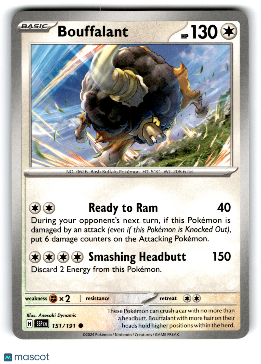 2024 Pokemon Bouffalant #151/191