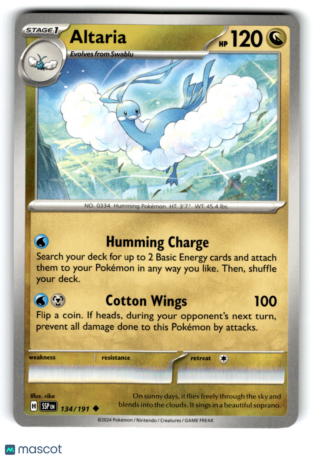 2024 Pokemon Altaria #134/191