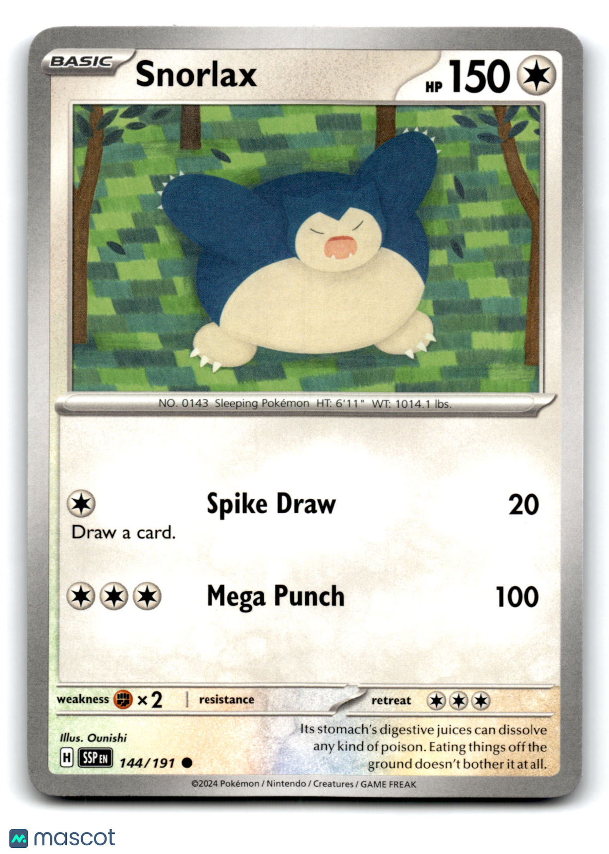 2024 Pokemon Snorlax #144/191