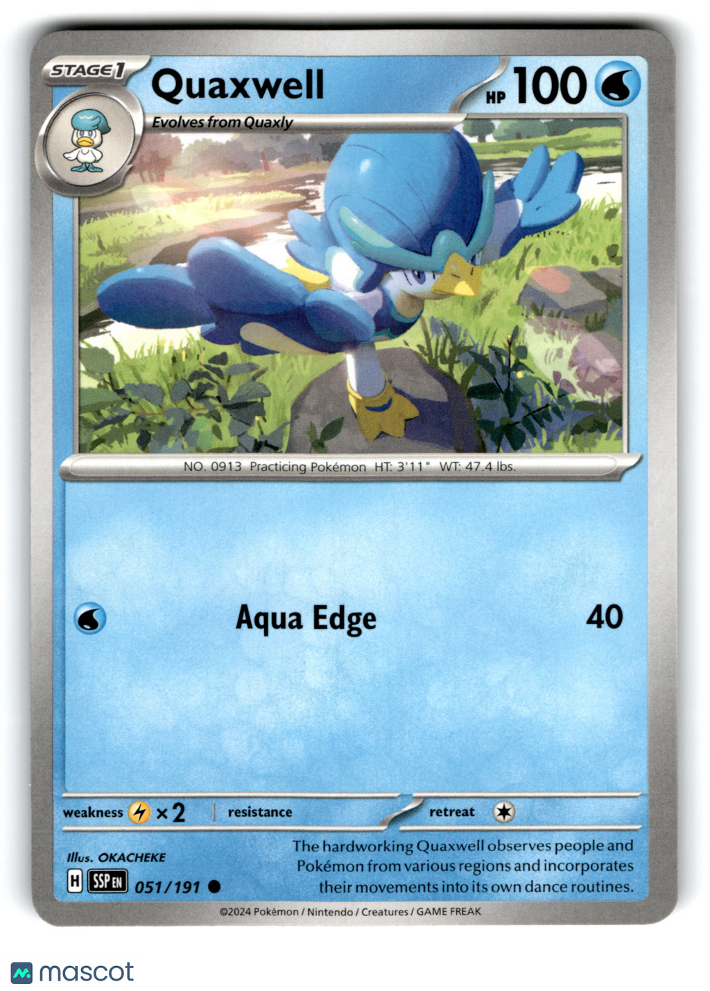 2024 Pokemon Quaxwell #51/191