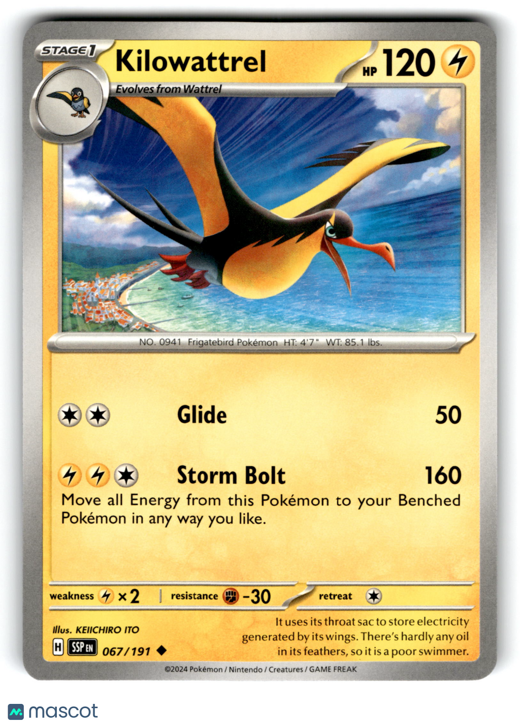2024 Pokemon Kilowattrel #67/191