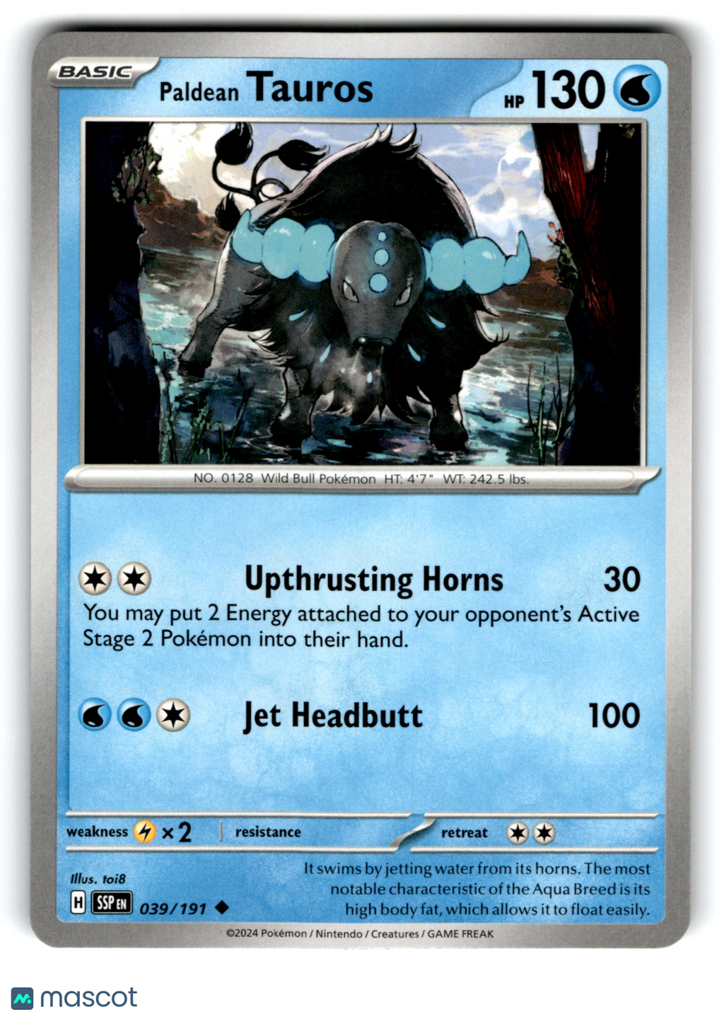 2024 Pokemon Paldean Tauros #39/191