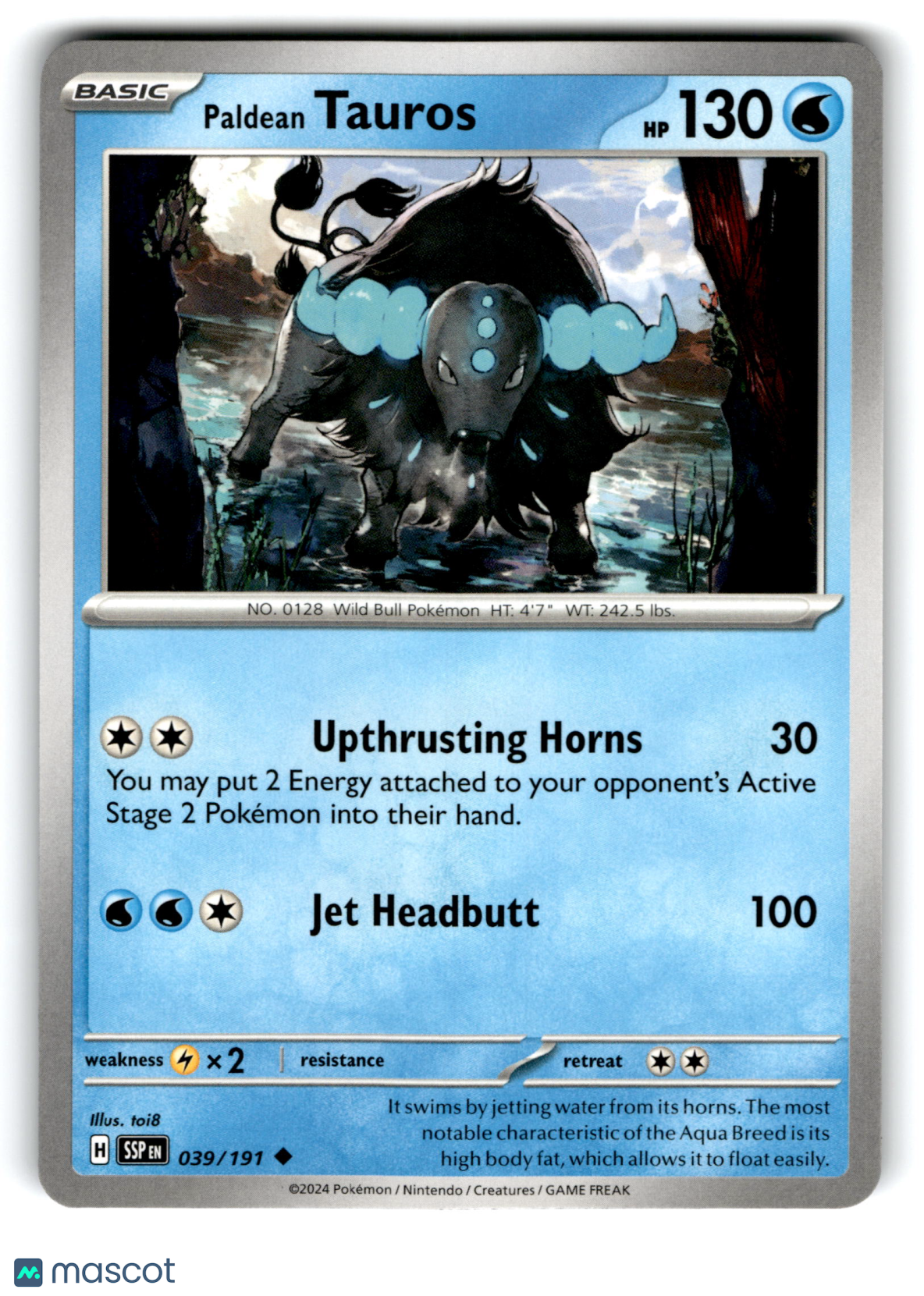 2024 Pokemon Paldean Tauros #39/191