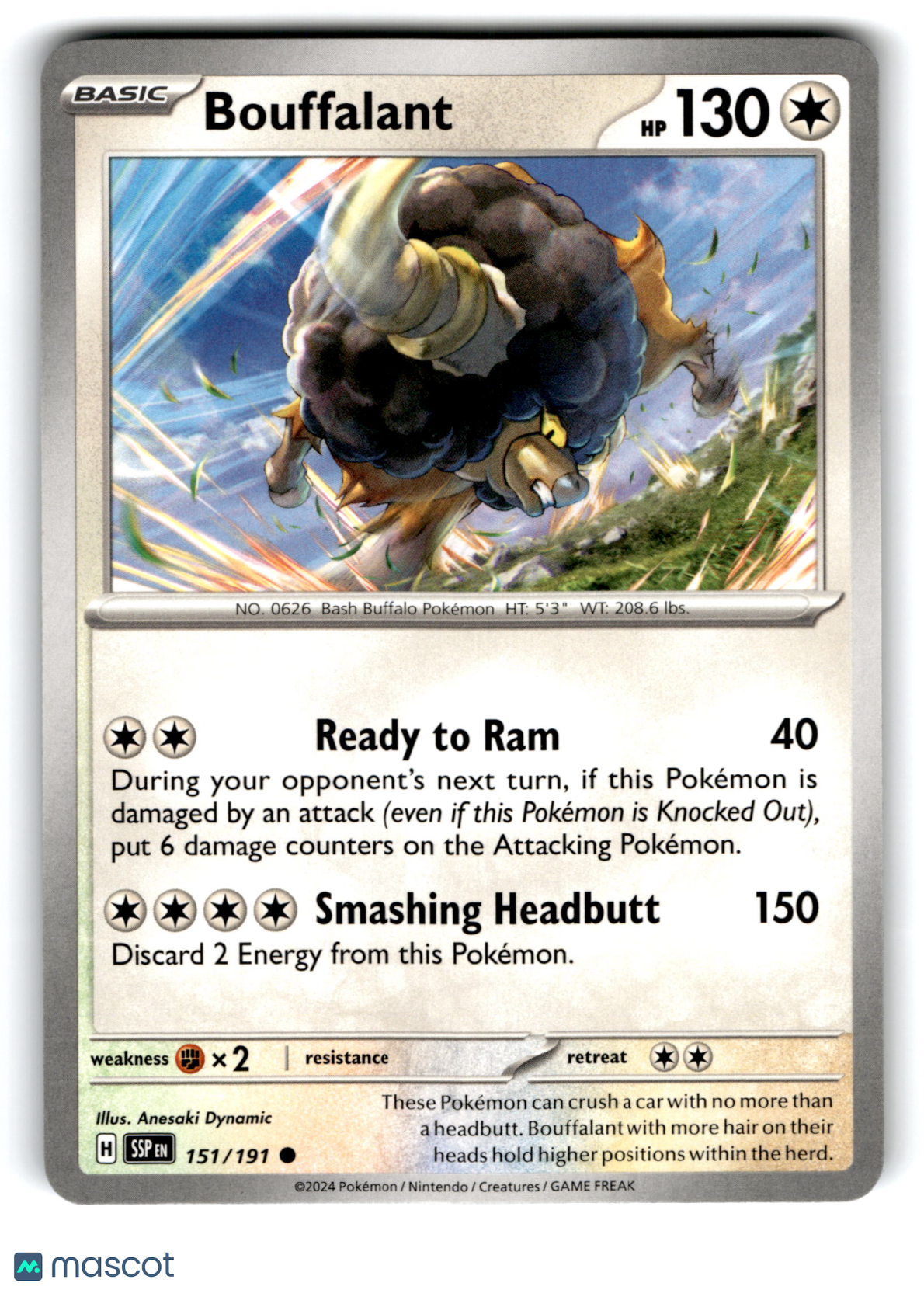 2024 Pokemon Bouffalant #151/191