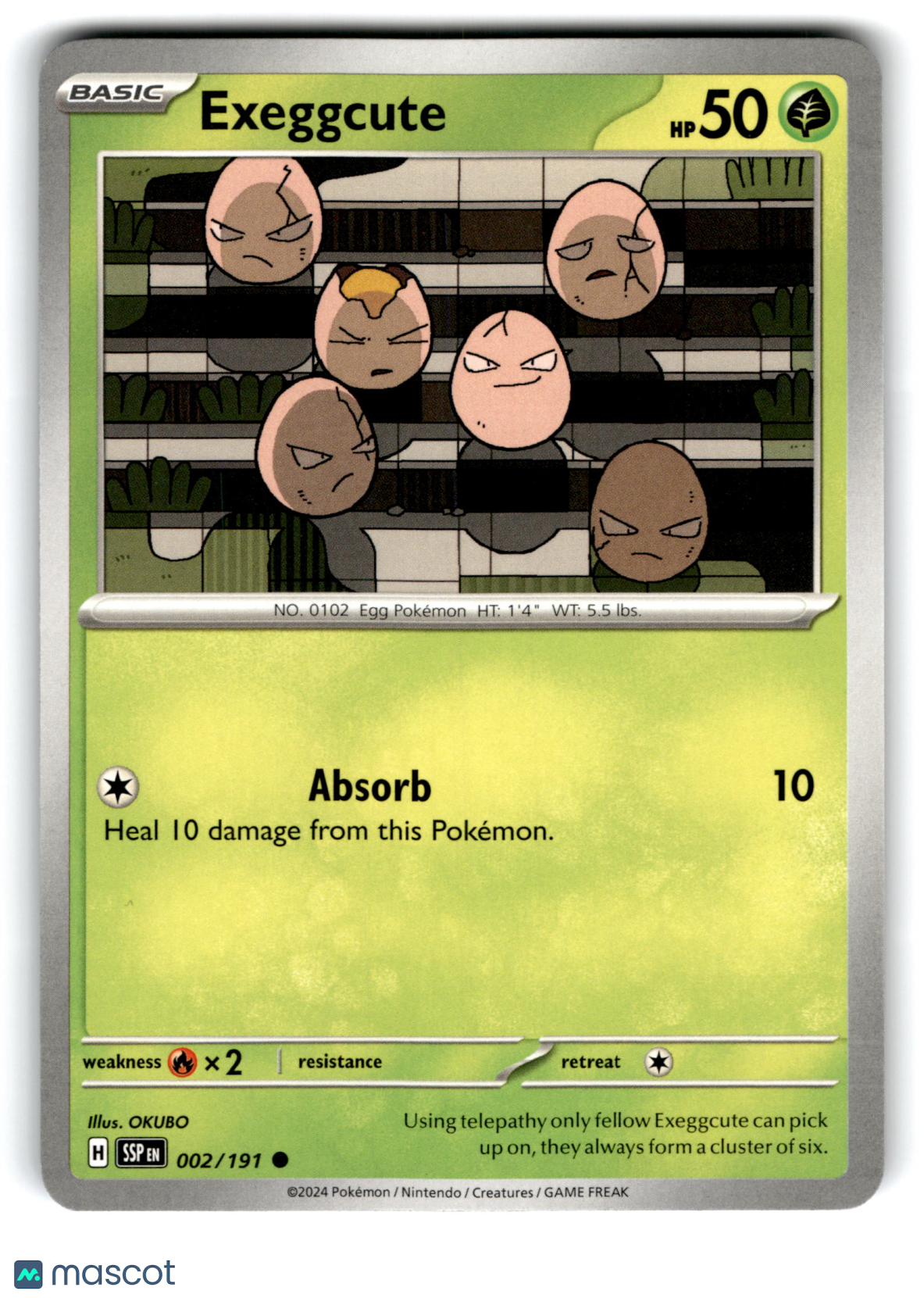 2024 Pokemon Exeggcute #2/191