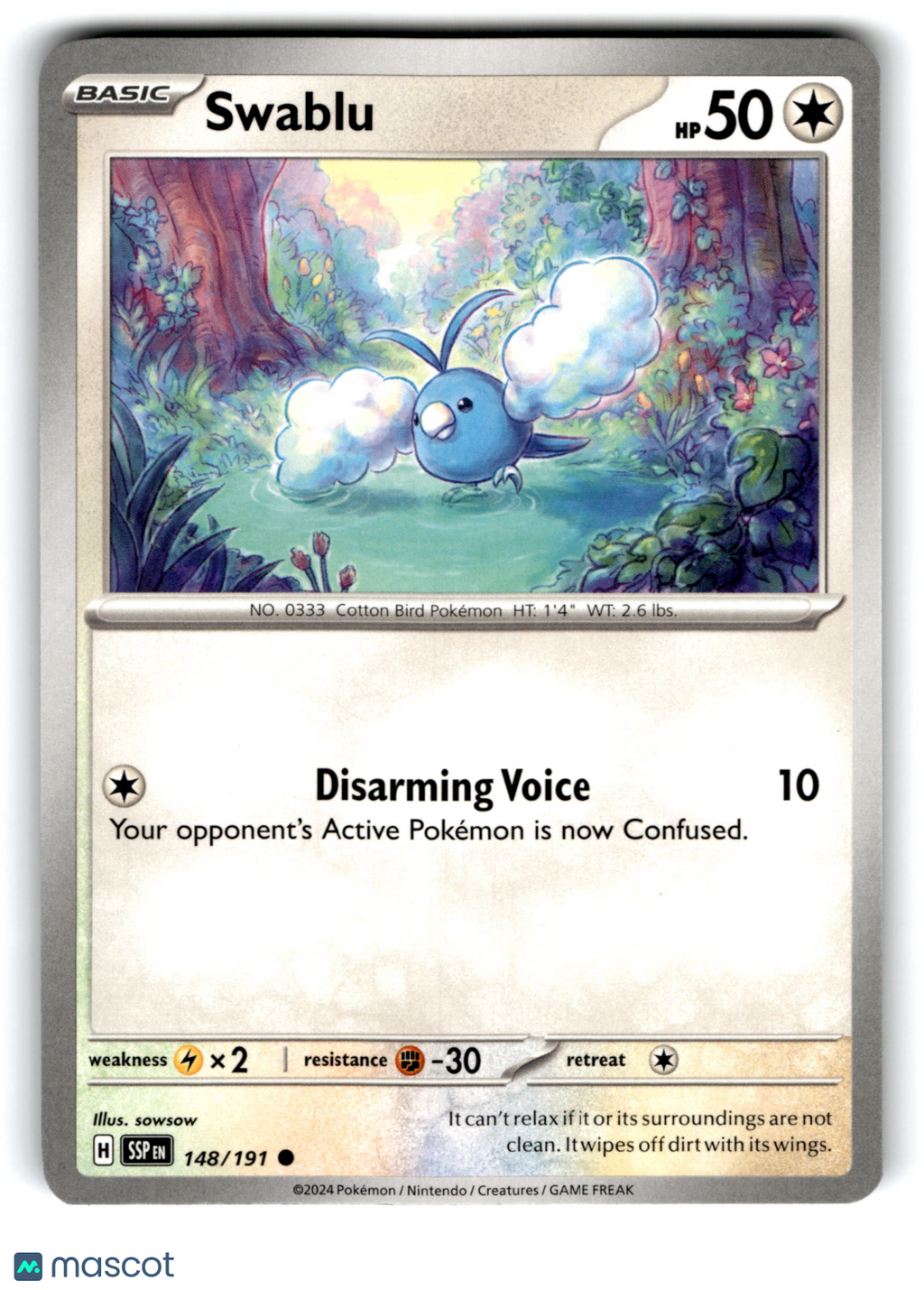 2024 Pokemon Swablu #148/191