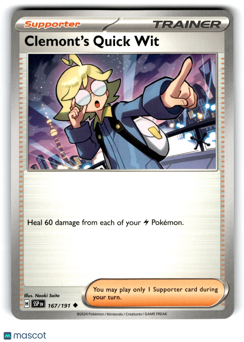 2024 Pokemon Clemont’S Quick Wit #167/191