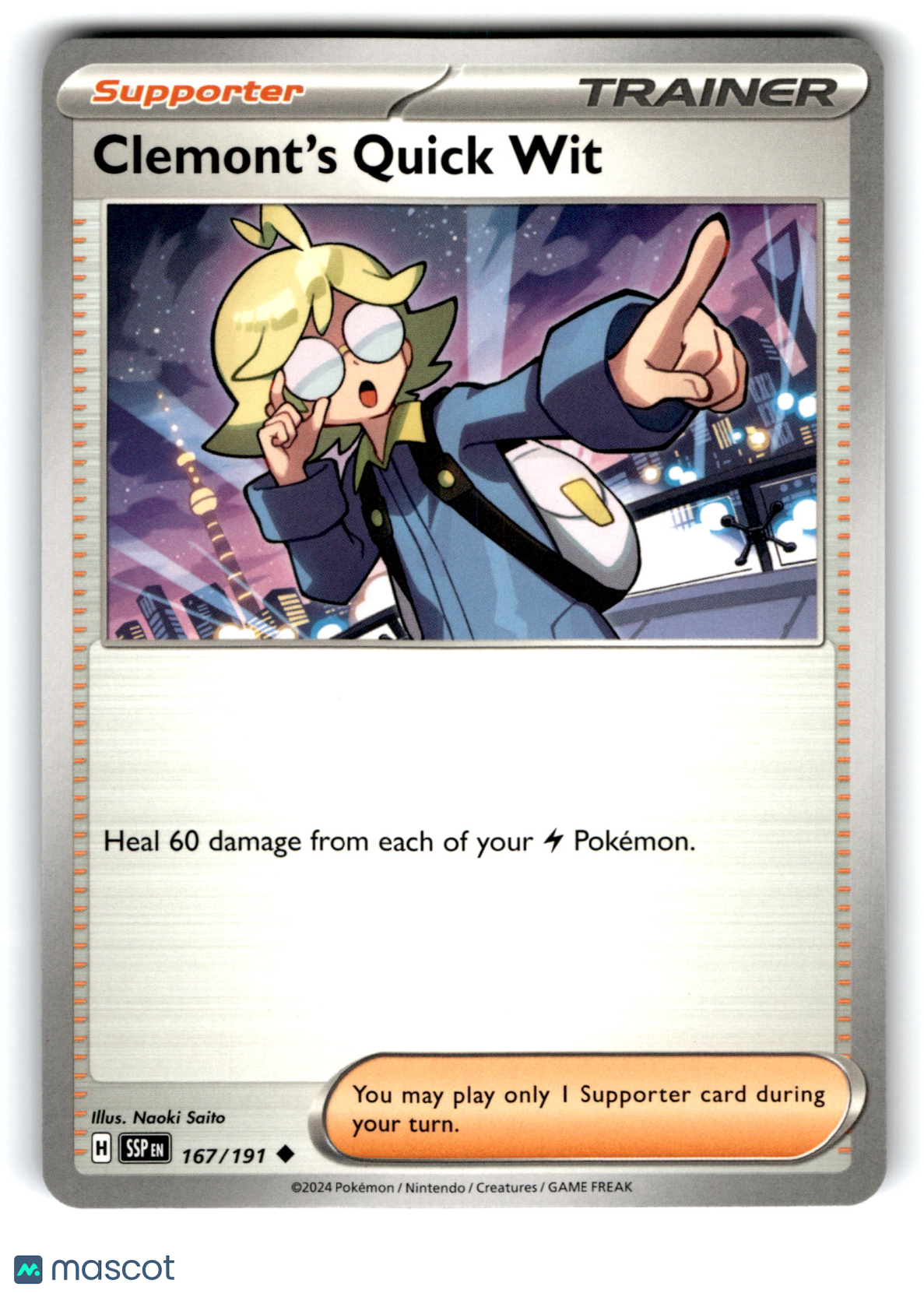 2024 Pokemon Clemont’S Quick Wit #167/191