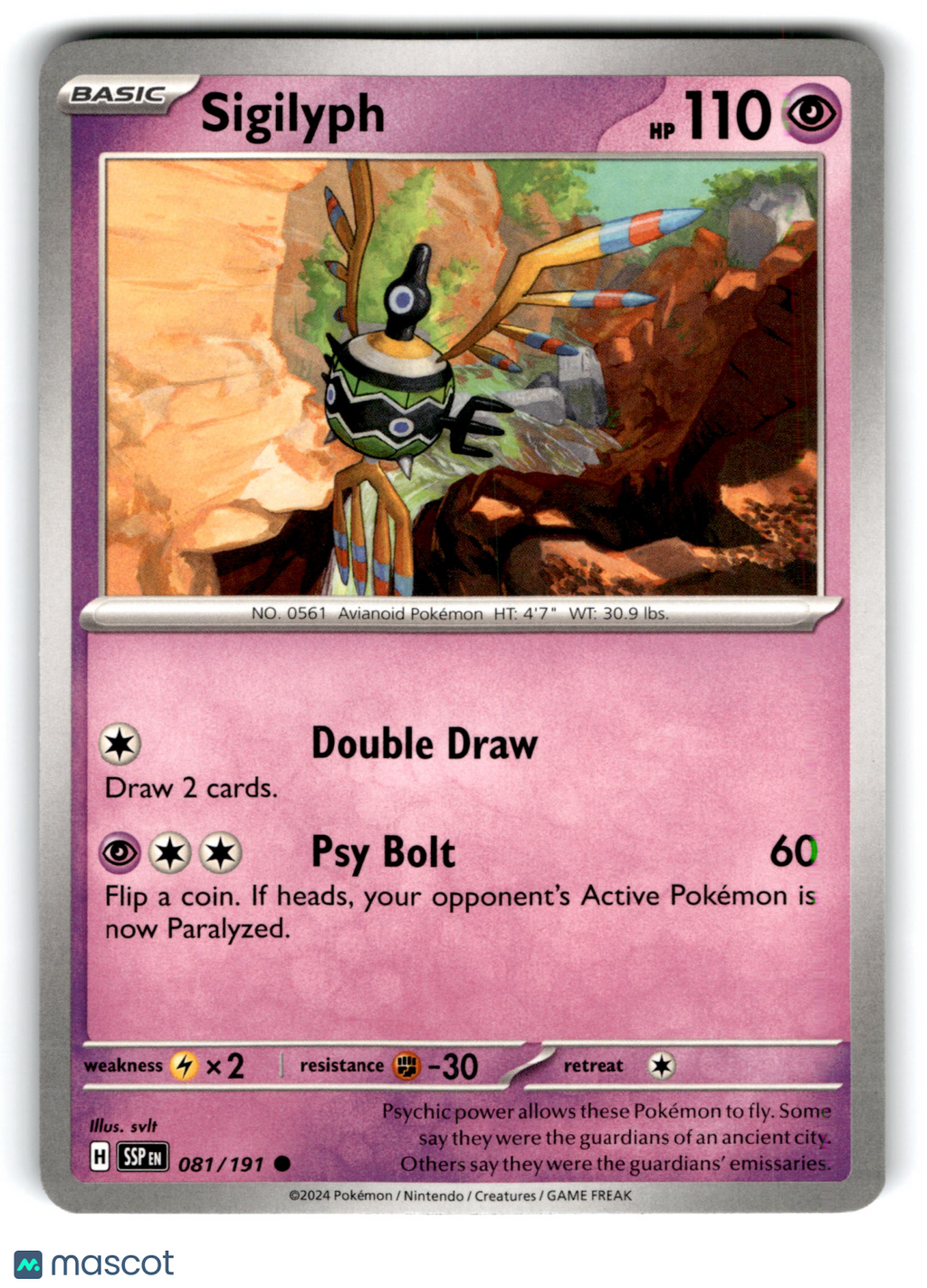 2024 Pokemon Sigilyph #81/191