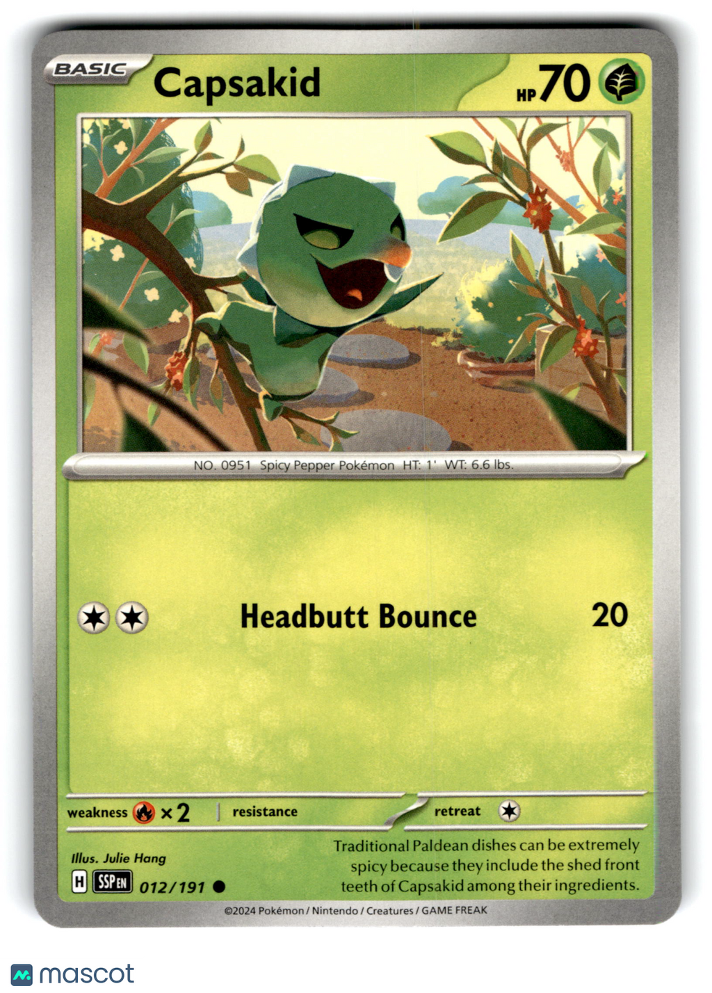 2024 Pokemon Capsakid #12/191