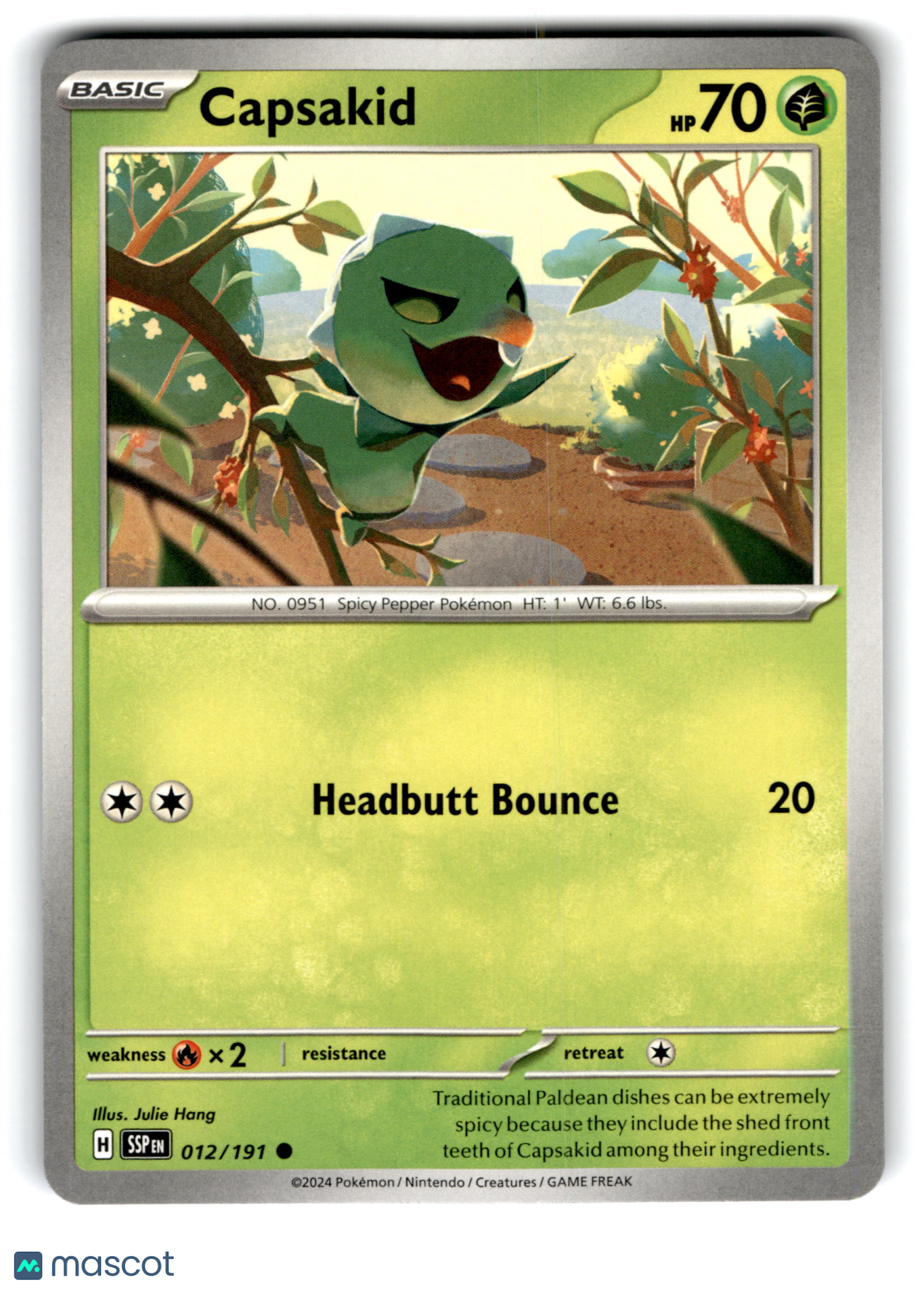2024 Pokemon Capsakid #12/191