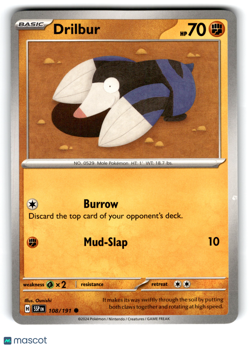 2024 Pokemon Drilbur #108/191