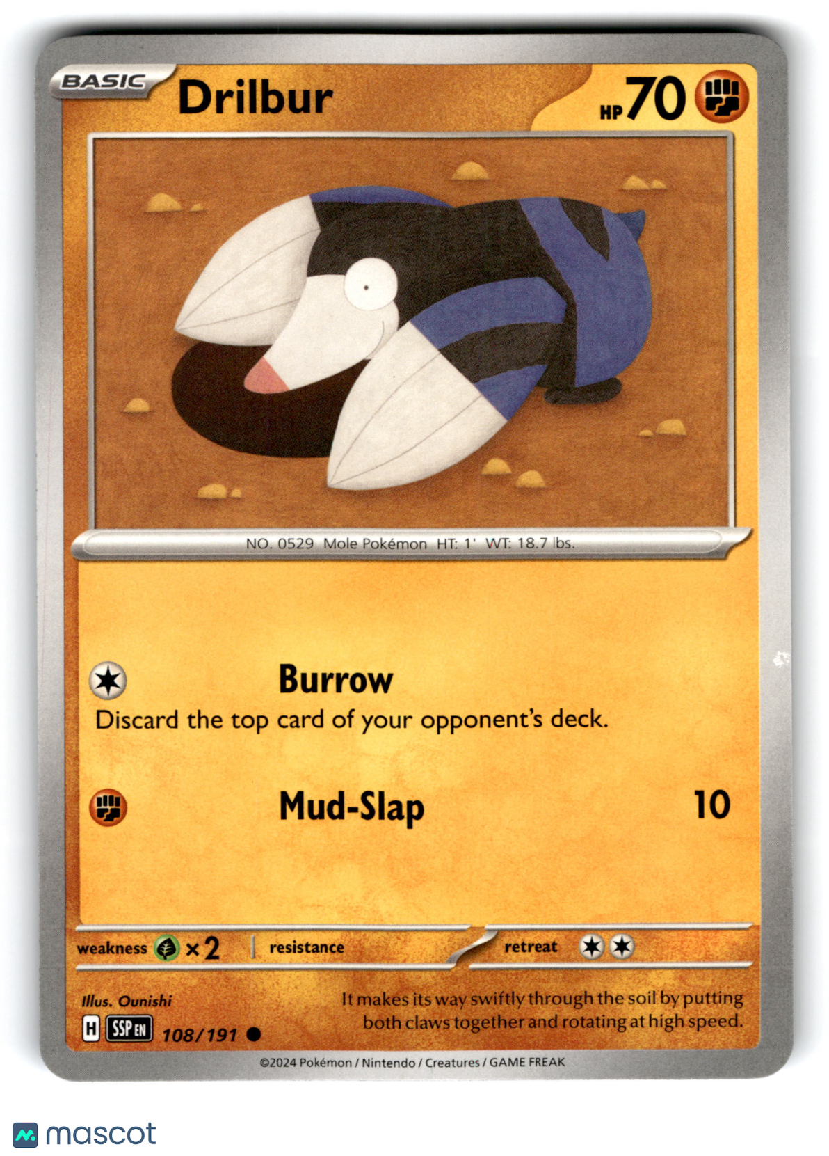 2024 Pokemon Drilbur #108/191