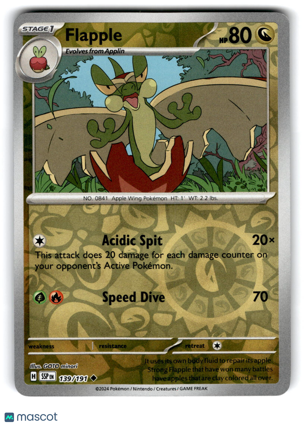 2024 Pokemon Flapple #139/191