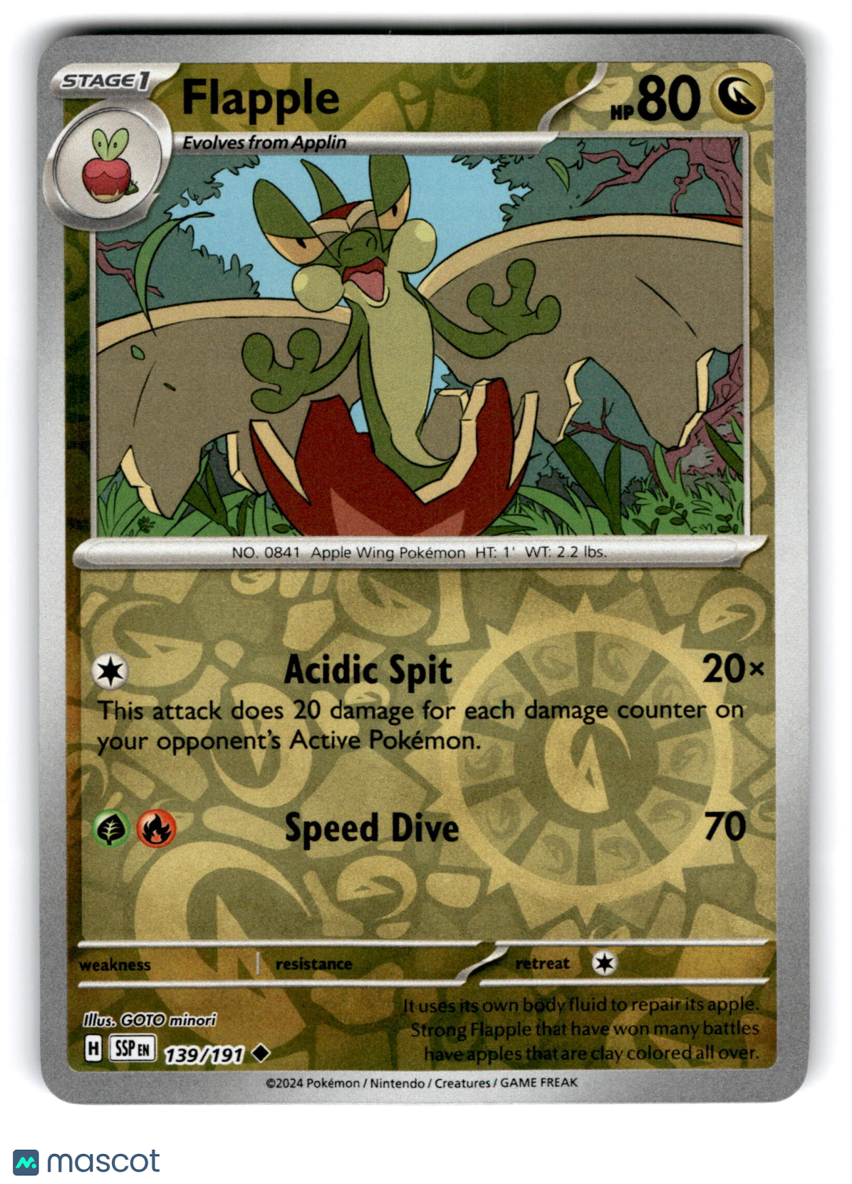 2024 Pokemon Flapple #139/191