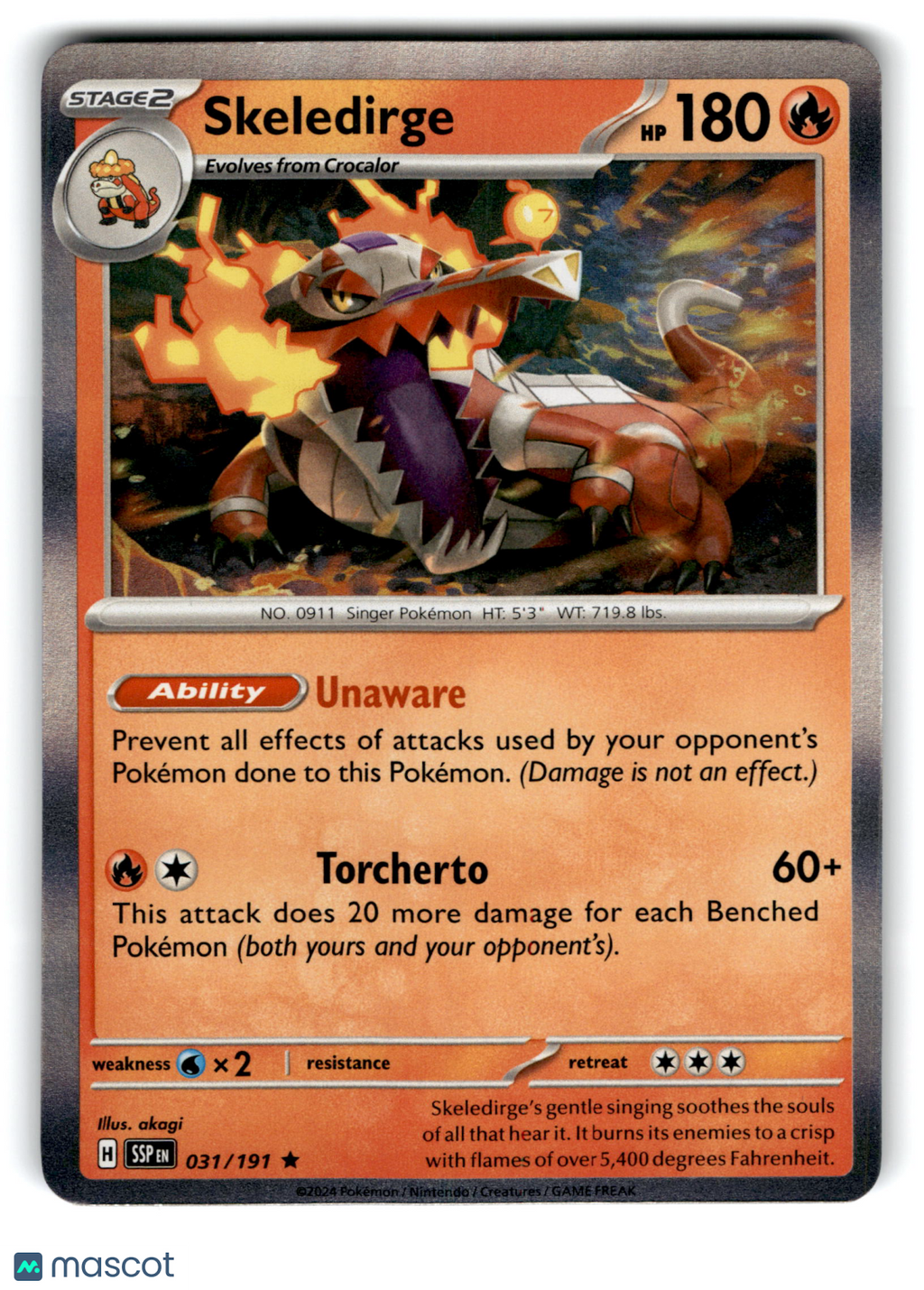 2024 Pokemon Skeledirge #31/191