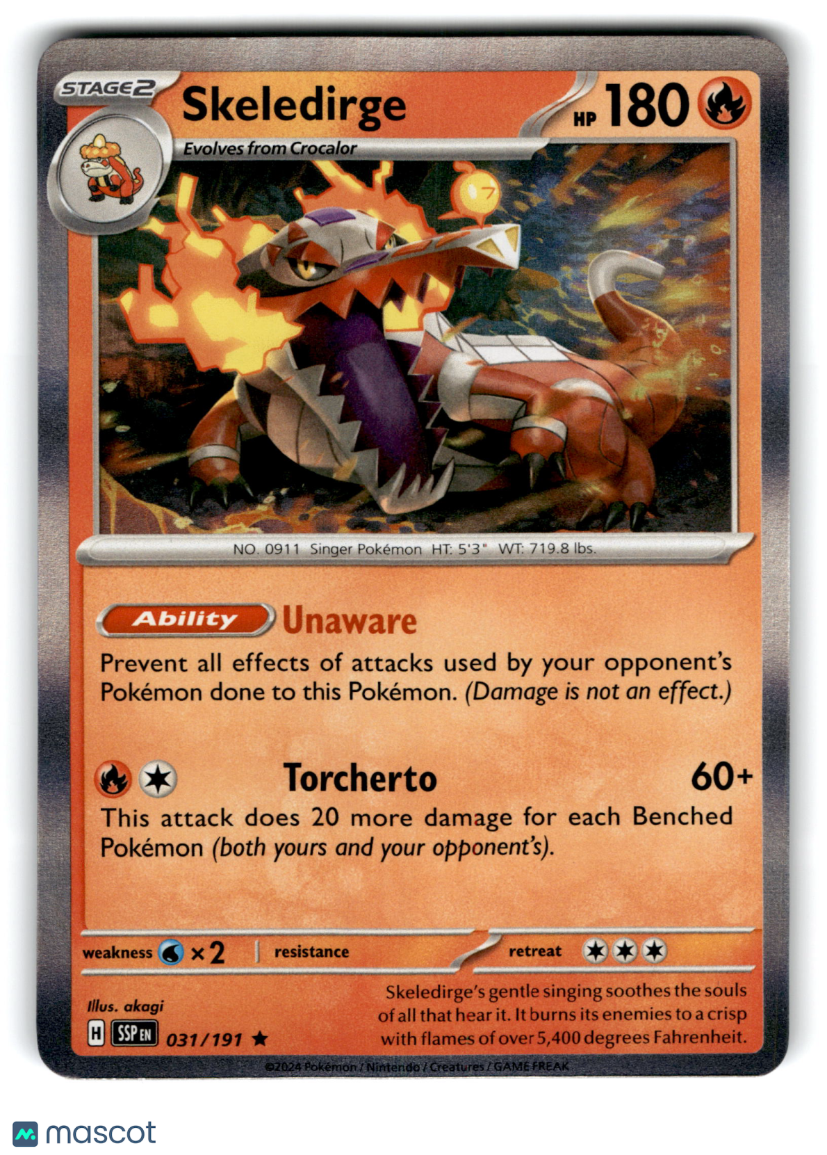 2024 Pokemon Skeledirge #31/191