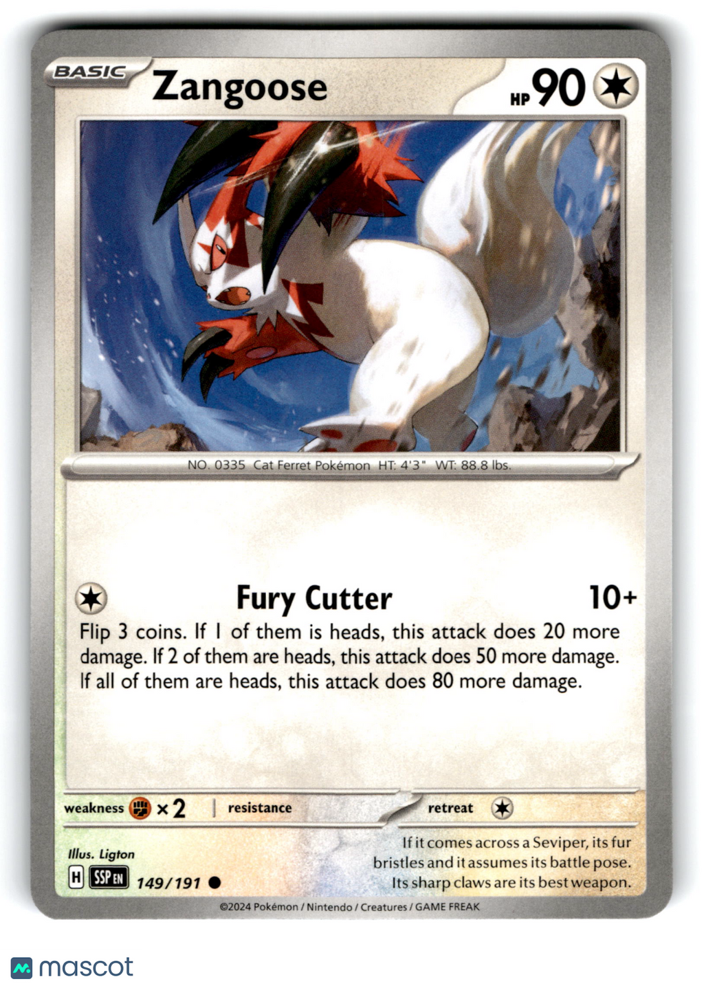 2024 Pokemon Zangoose #149/191