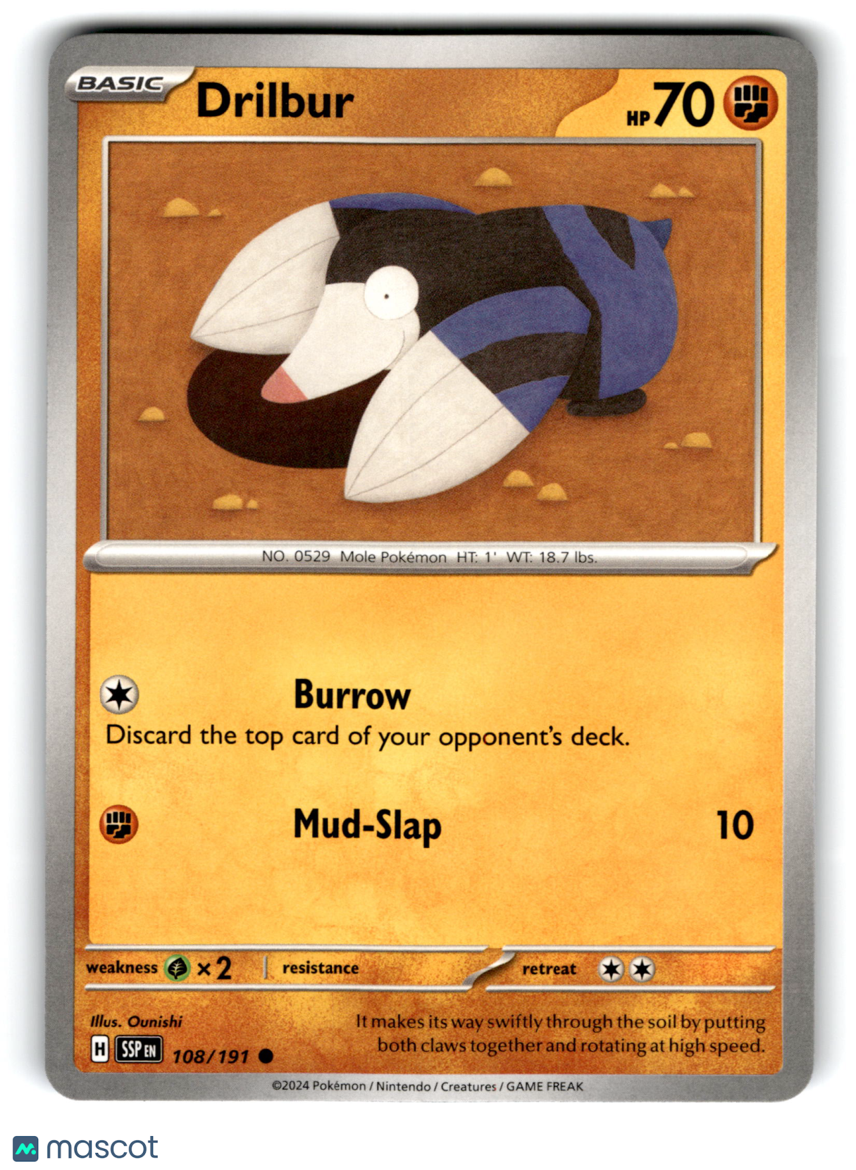 2024 Pokemon Drilbur #108/191