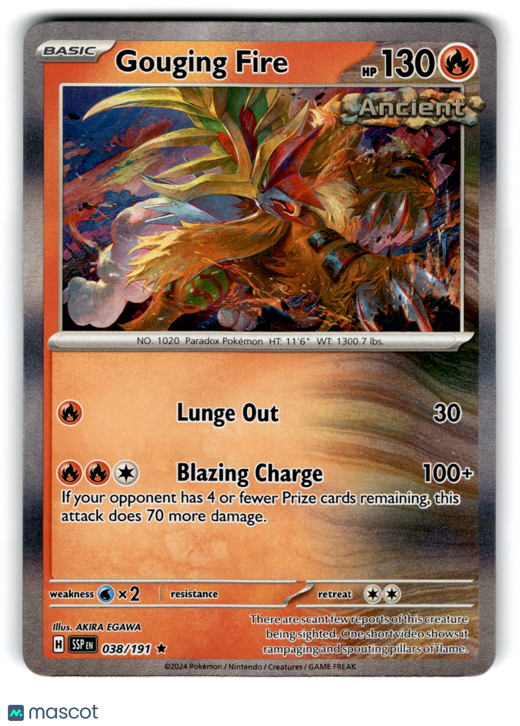 2024 Pokemon Gouging Fire #38/191