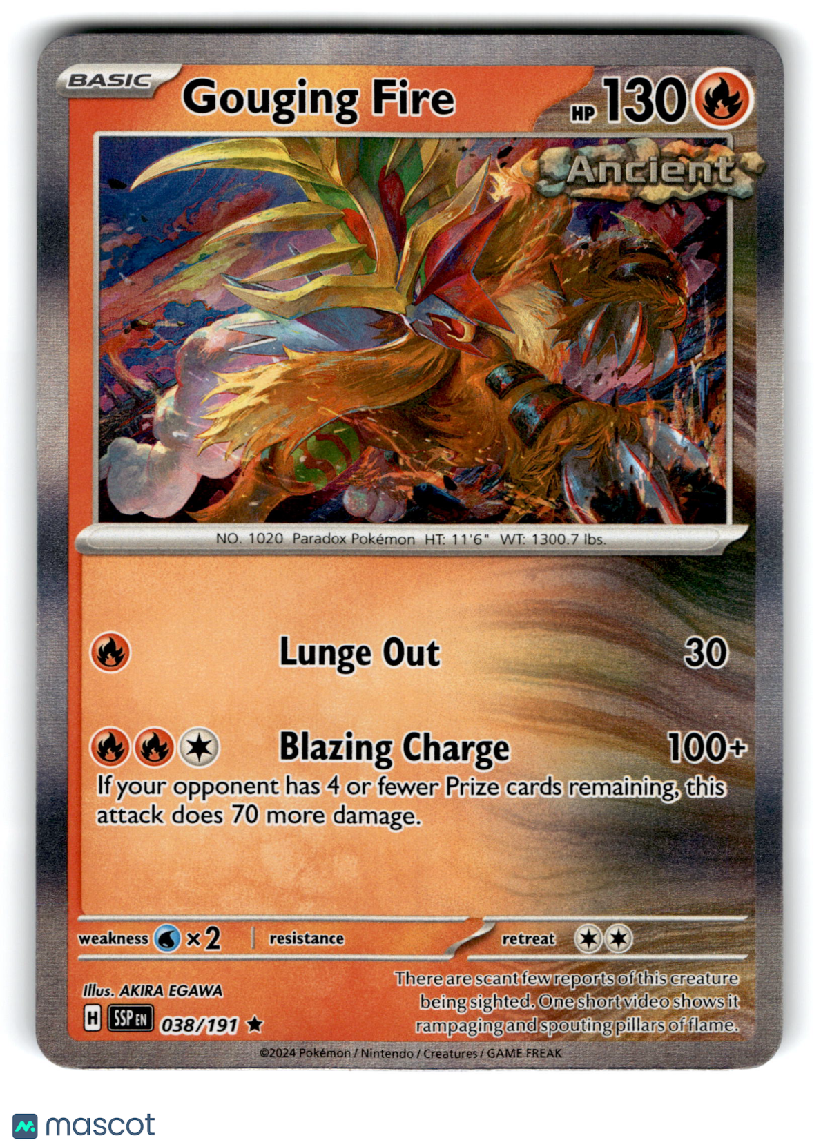 2024 Pokemon Gouging Fire #38/191