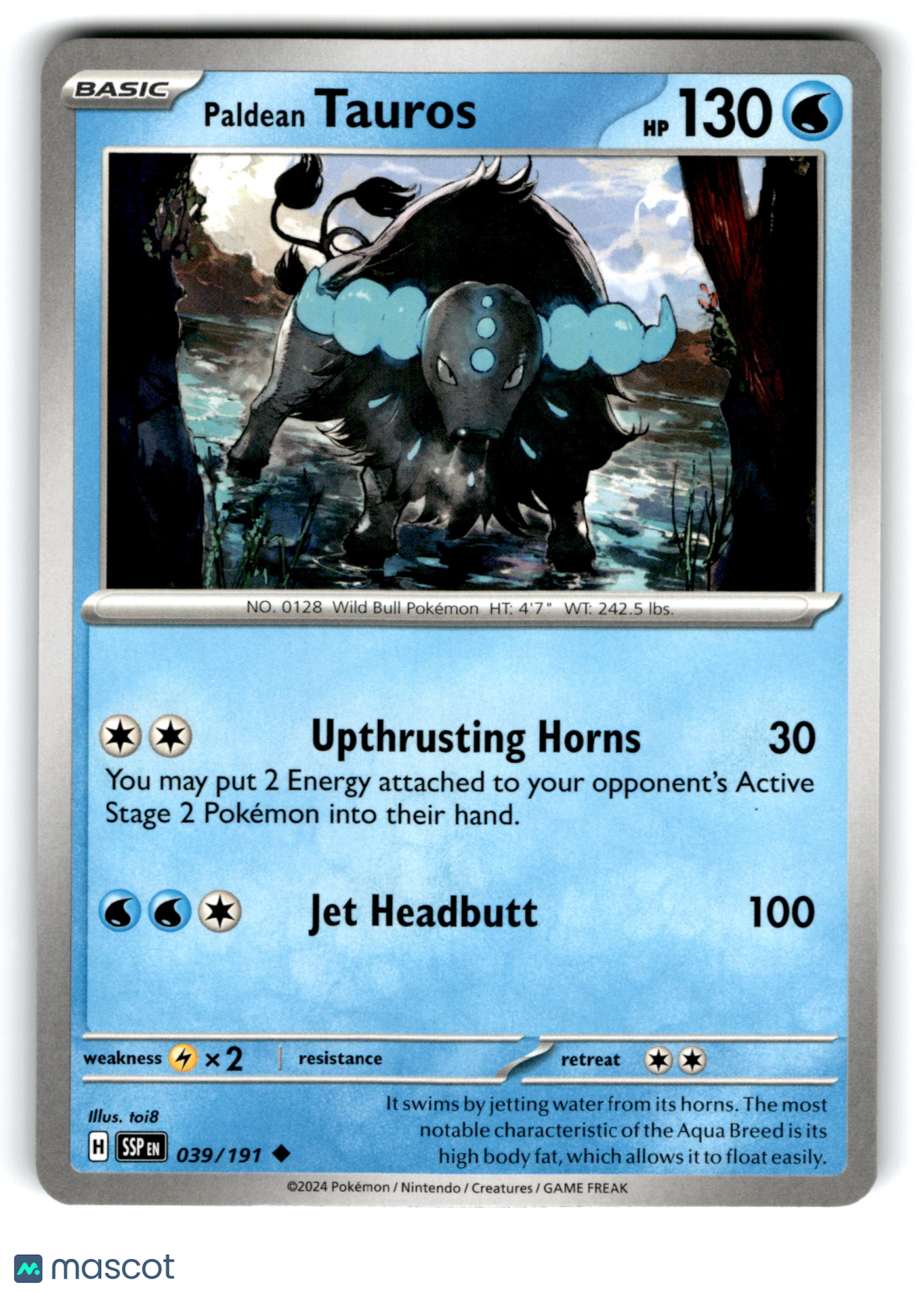 2024 Pokemon Paldean Tauros #39/191