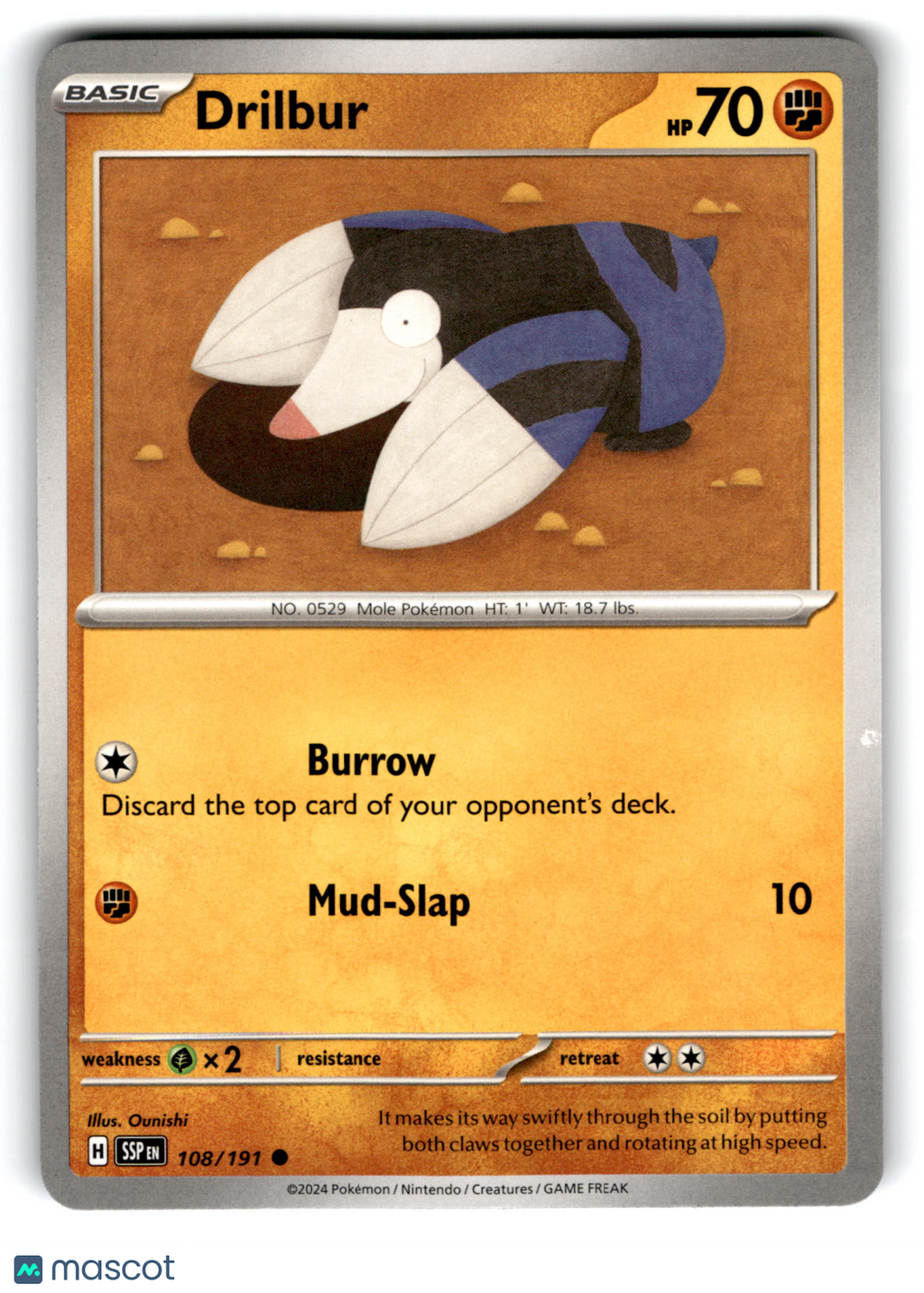 2024 Pokemon Drilbur #108/191
