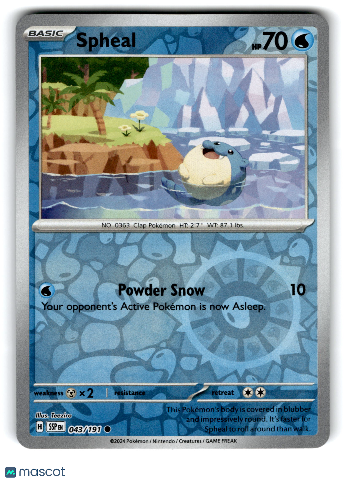 2024 Pokemon Spheal #43/191