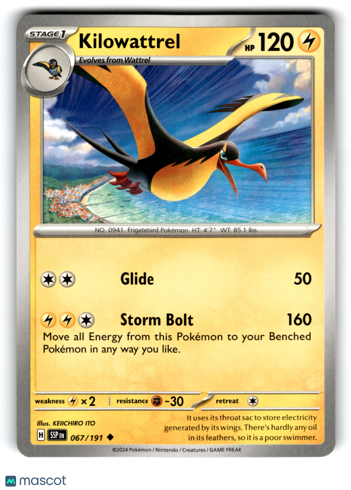 2024 Pokemon Kilowattrel #67/191