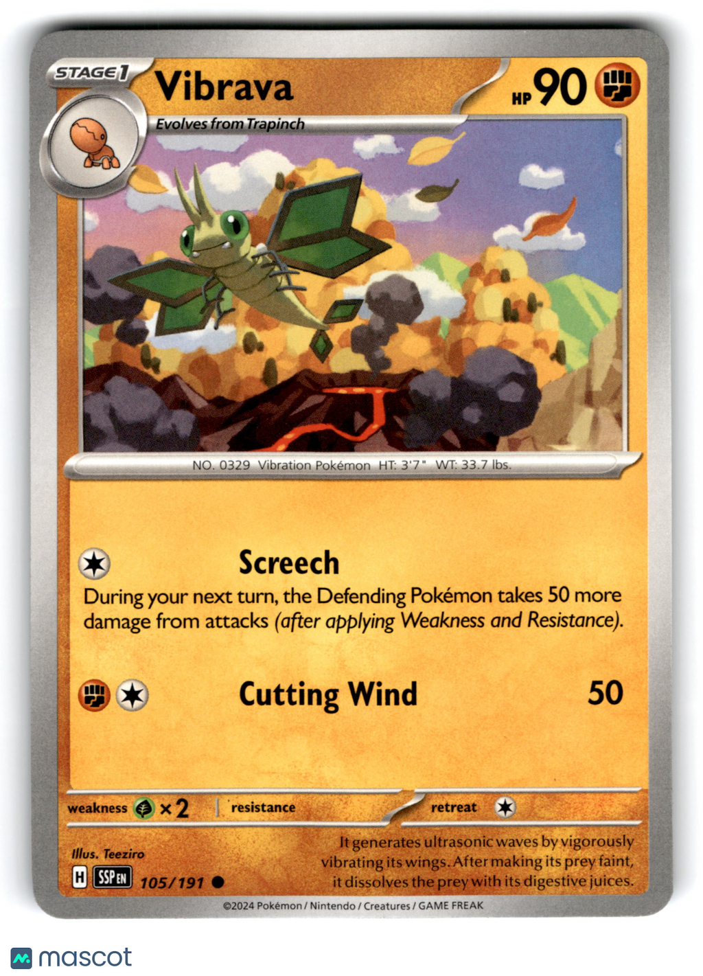 2024 Pokemon Vibrava #105/191